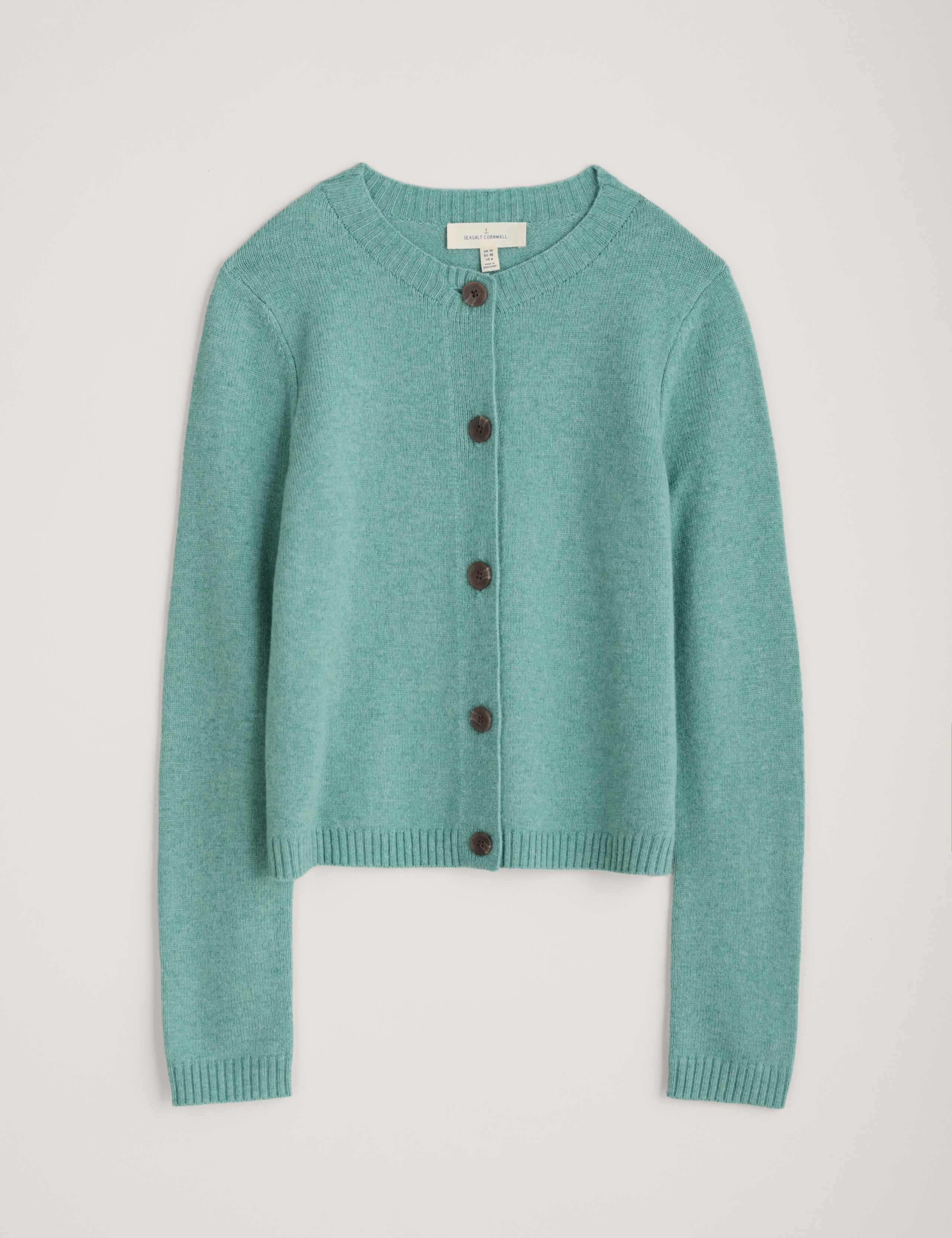 Merino Wool Rich Button Front Cardigan 2 of 6