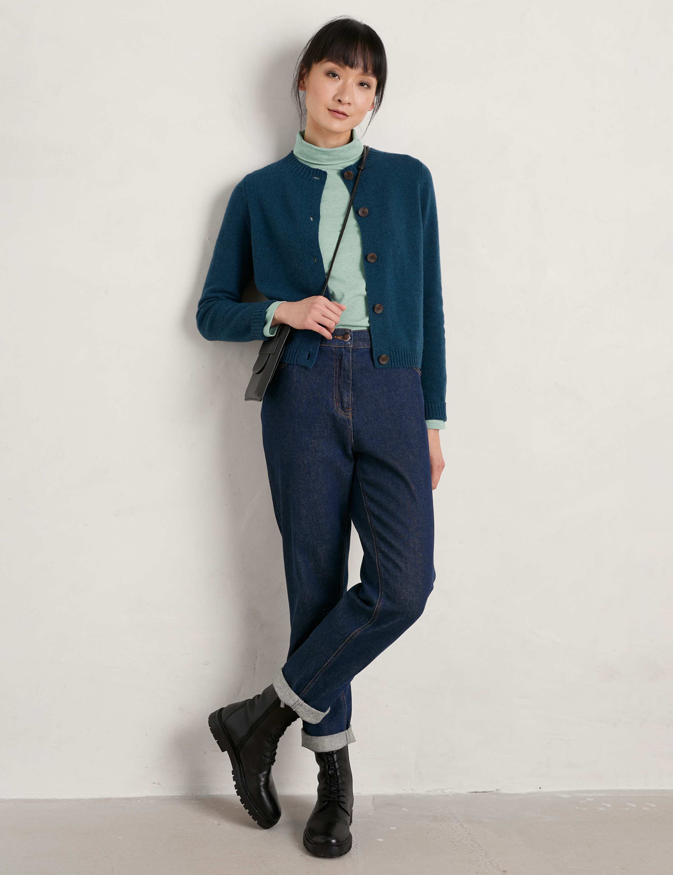 Merino Wool Rich Button Front Cardigan 1 of 3