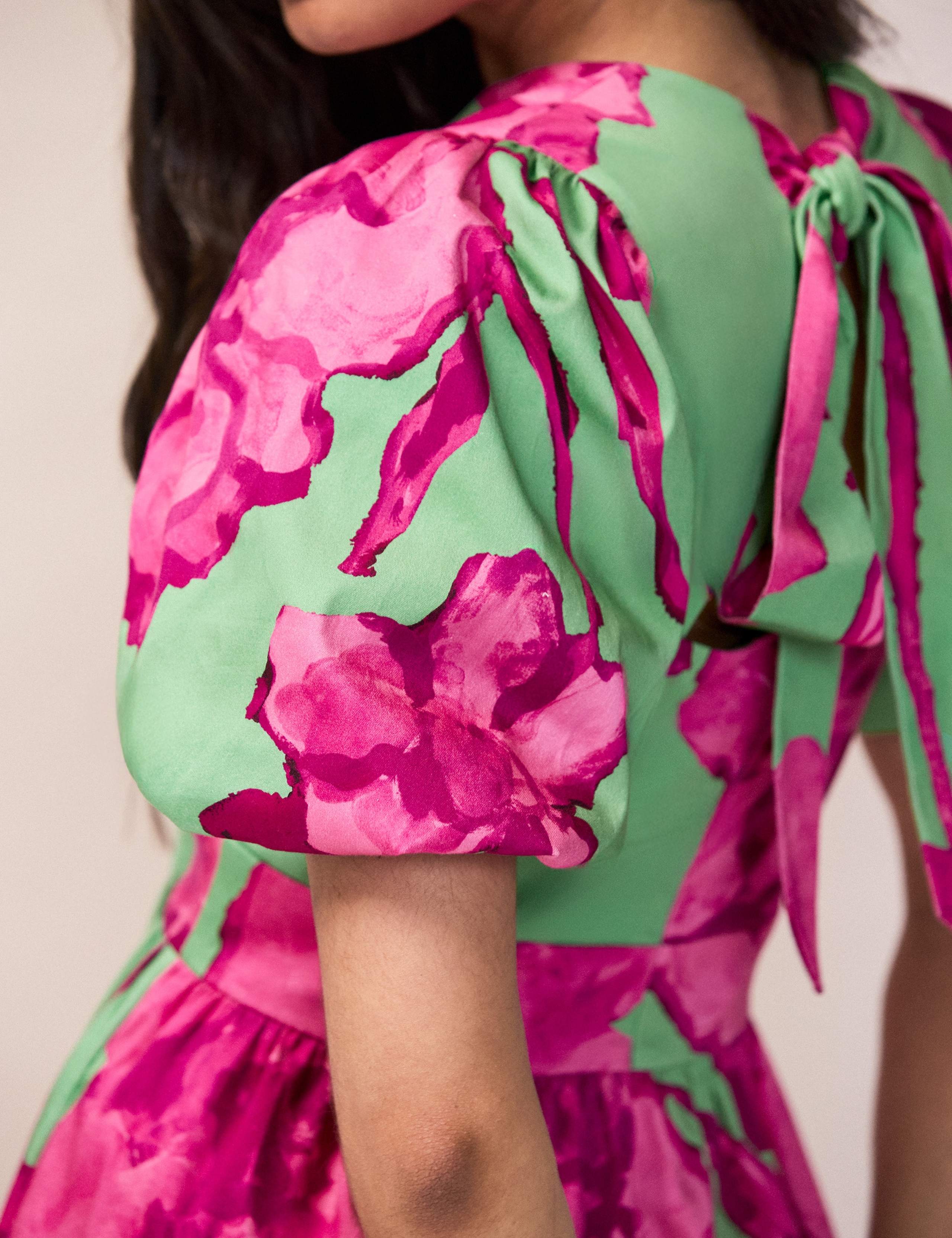 Cotton Rich Floral Puff Sleeve Midaxi Dress 2 of 5