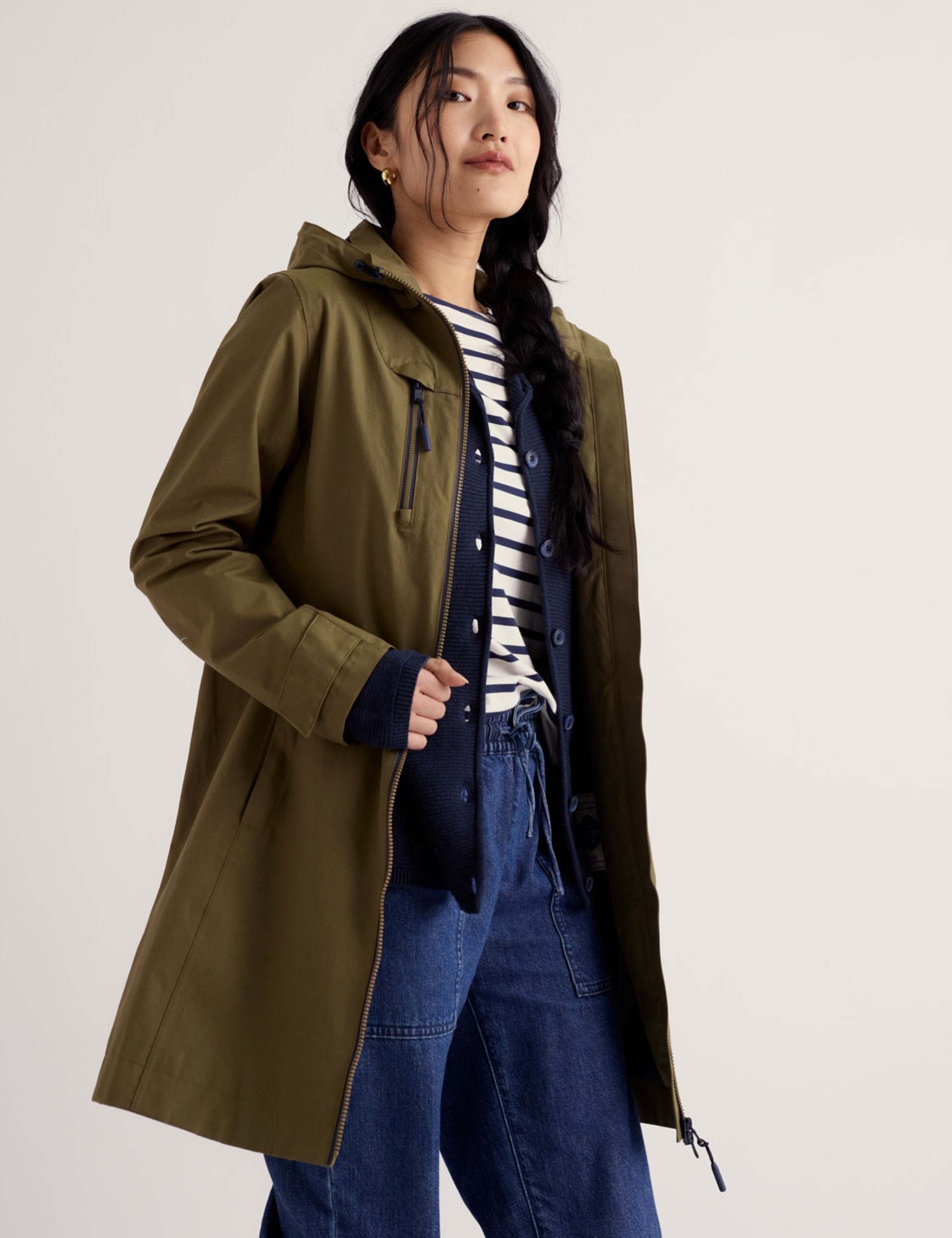 Waterproof Hooded Longline Rain Jacket 3 of 6