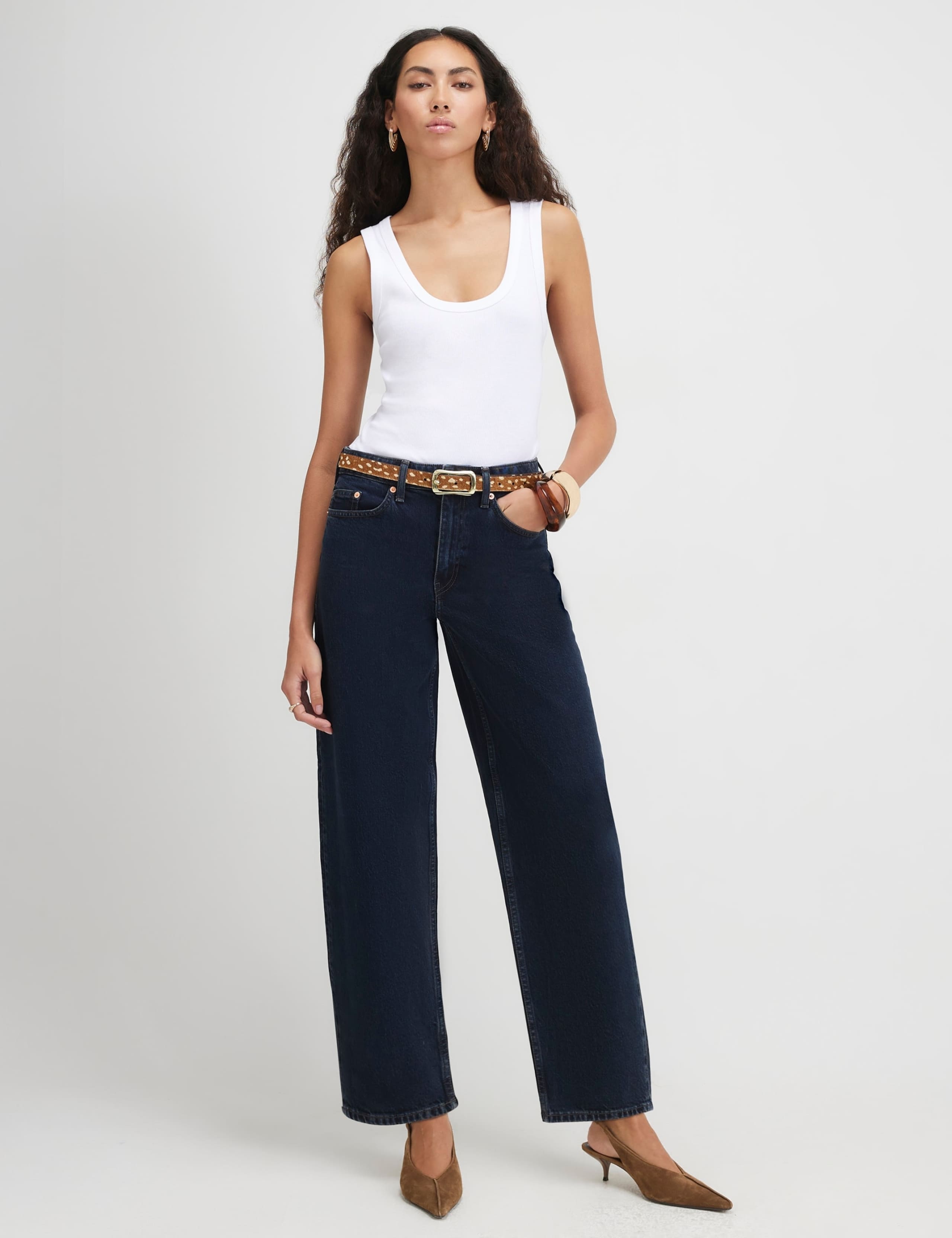 Mid Rise Barrel Leg Jeans 1 of 6