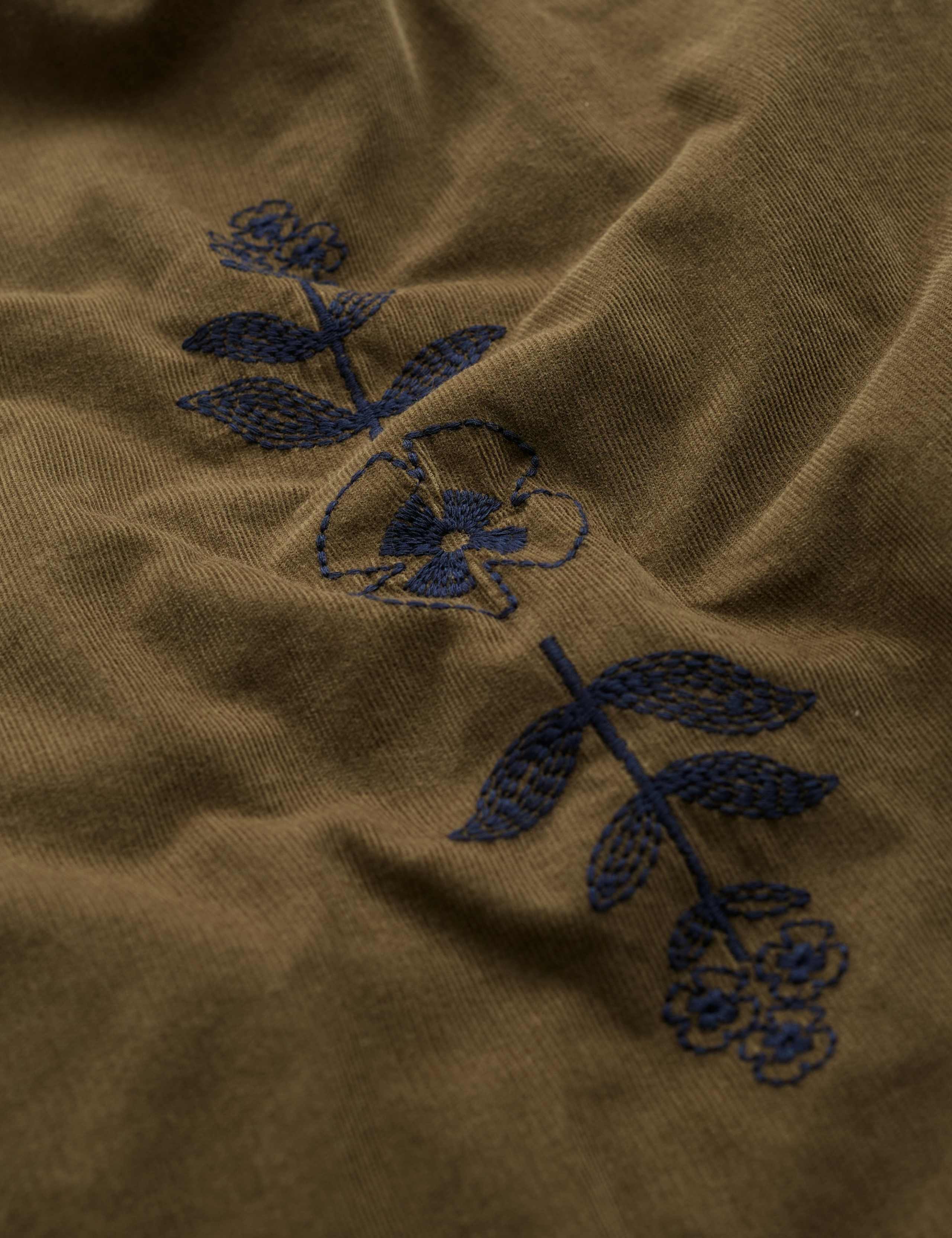 Pure Cotton Floral Embroidered Midi A-Line Skirt 5 of 5