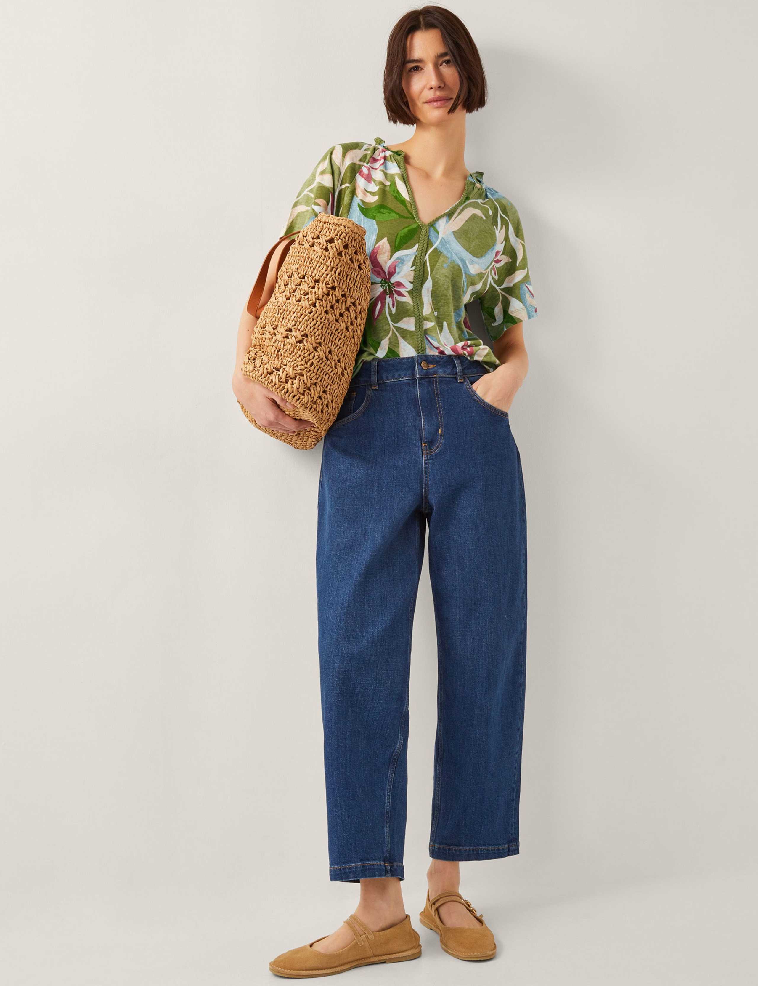 Linen Rich Floral V-Neck Top 4 of 4