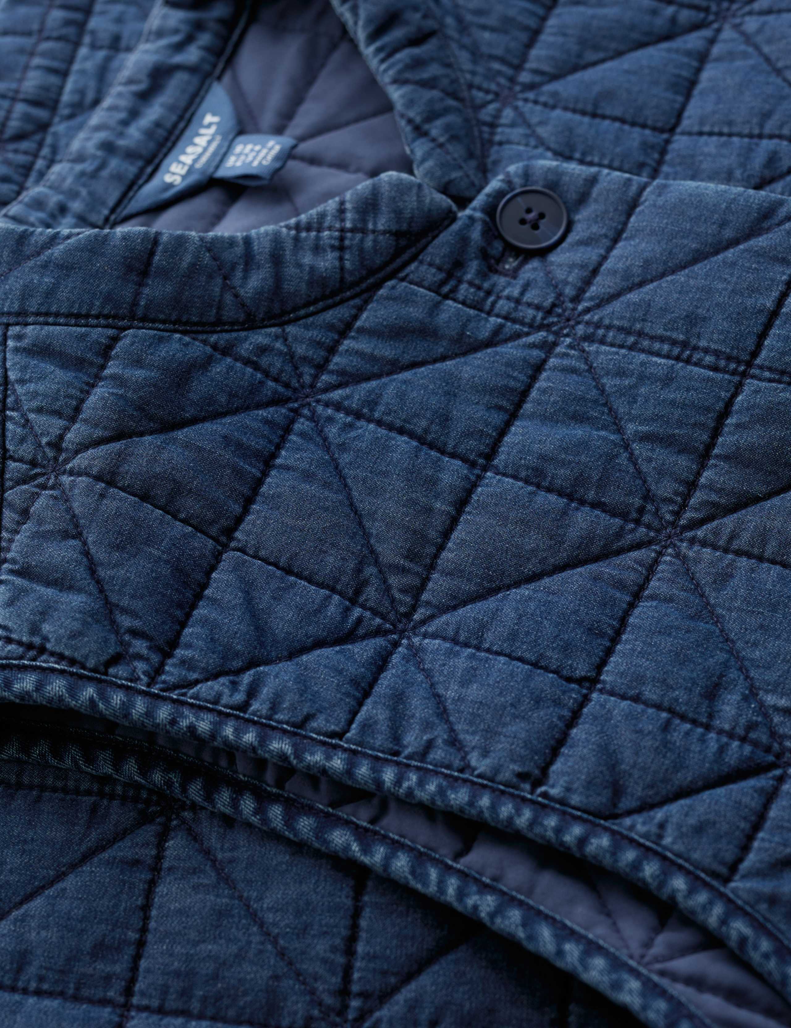 Pure Cotton Quilted Grandad Collar Gilet 5 of 5