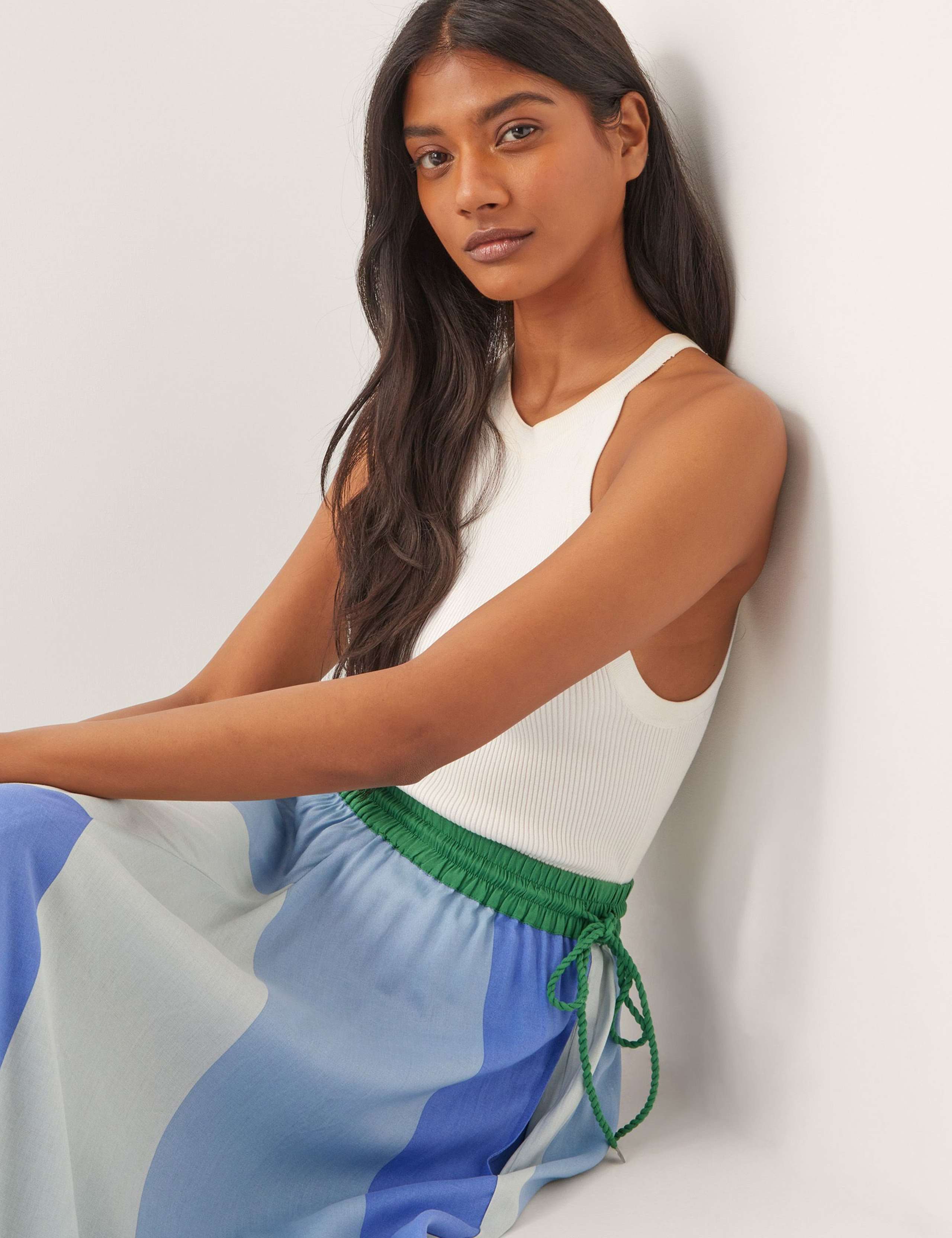 Printed Pleated Midi Skirt 3 of 4
