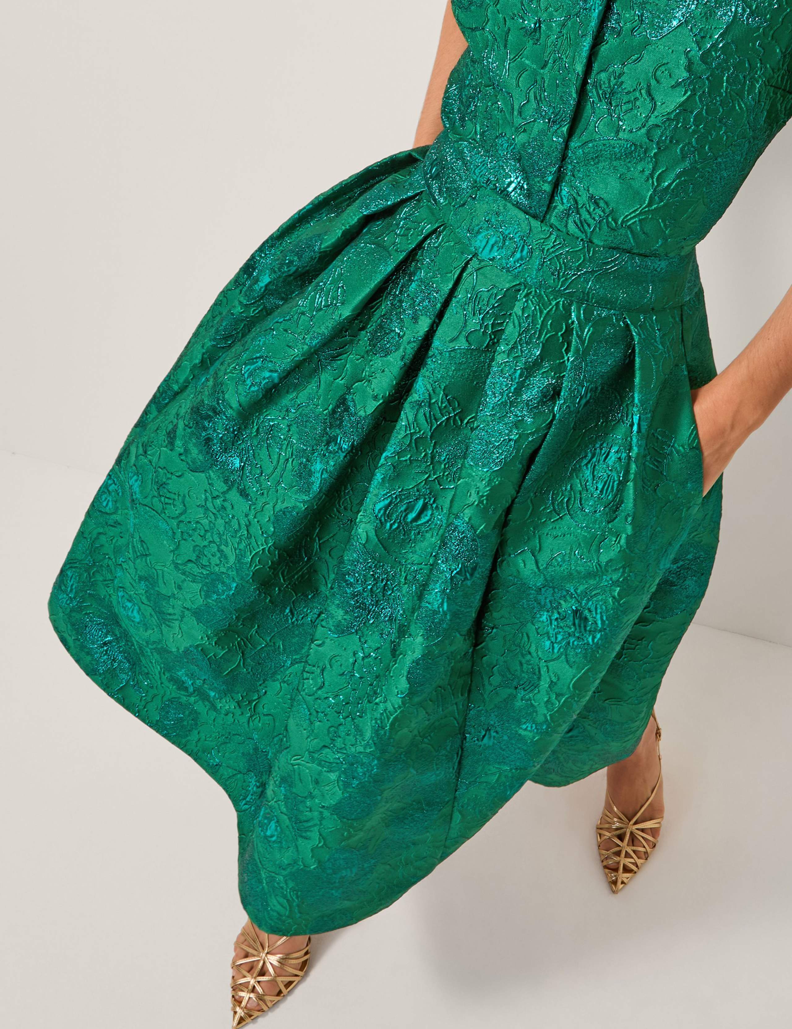Jacquard Pleated Midi Skirt 5 of 5