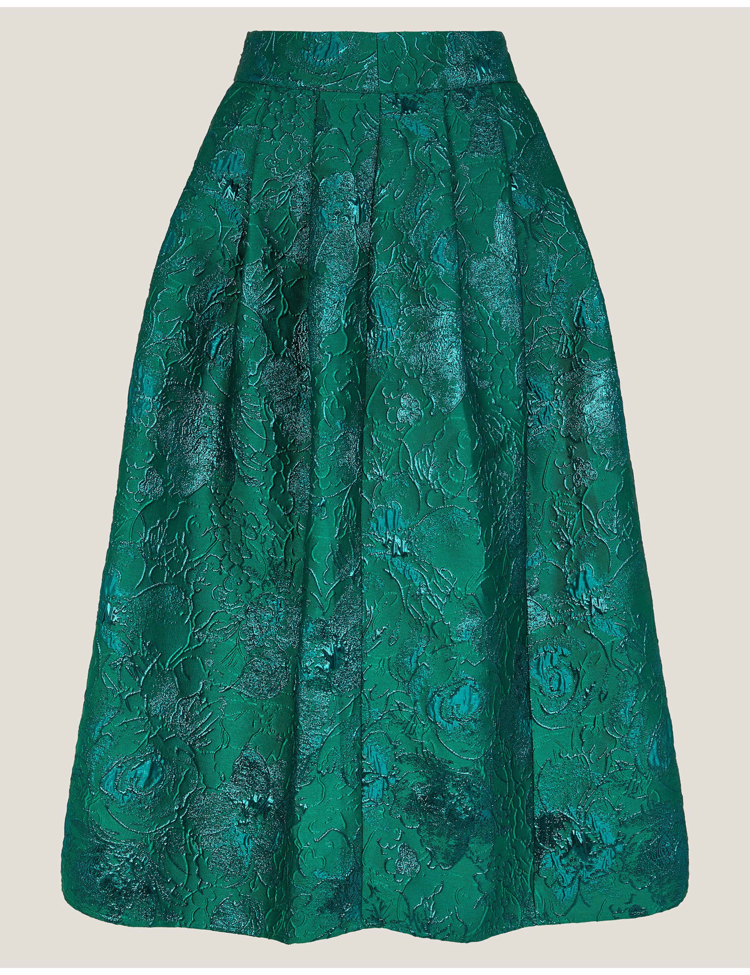 Jacquard Pleated Midi Skirt 2 of 5