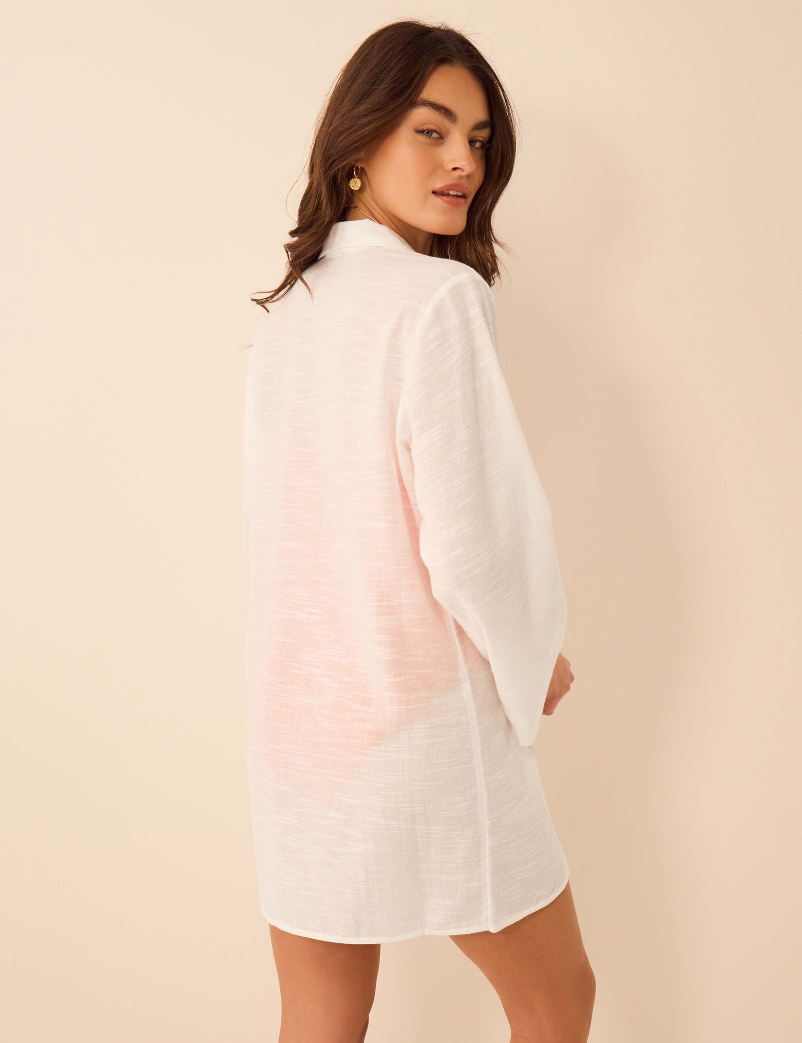 Pure Cotton Tie Front Beach Shirt 2 of 4