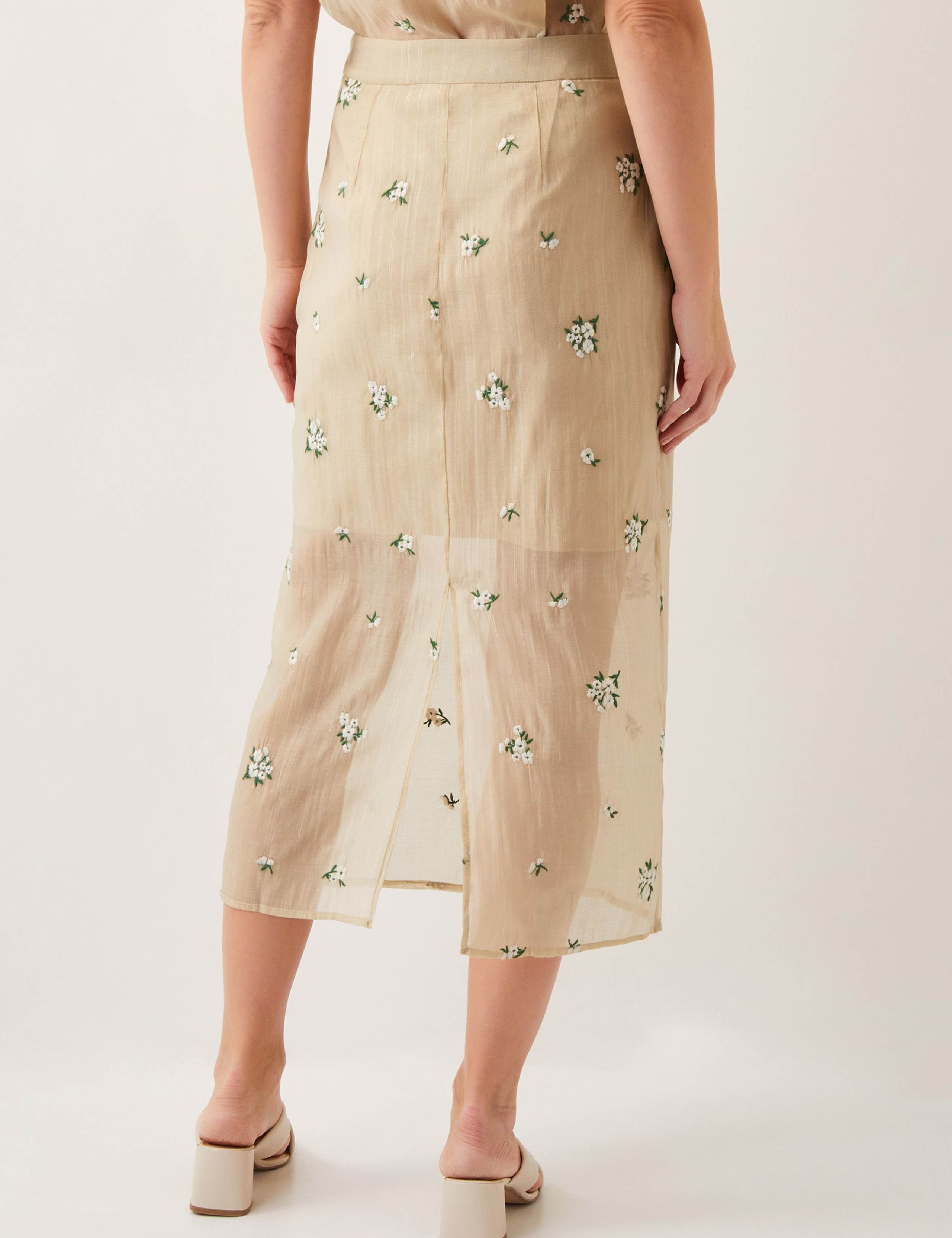 Embroidered Midi Column Skirt 5 of 5