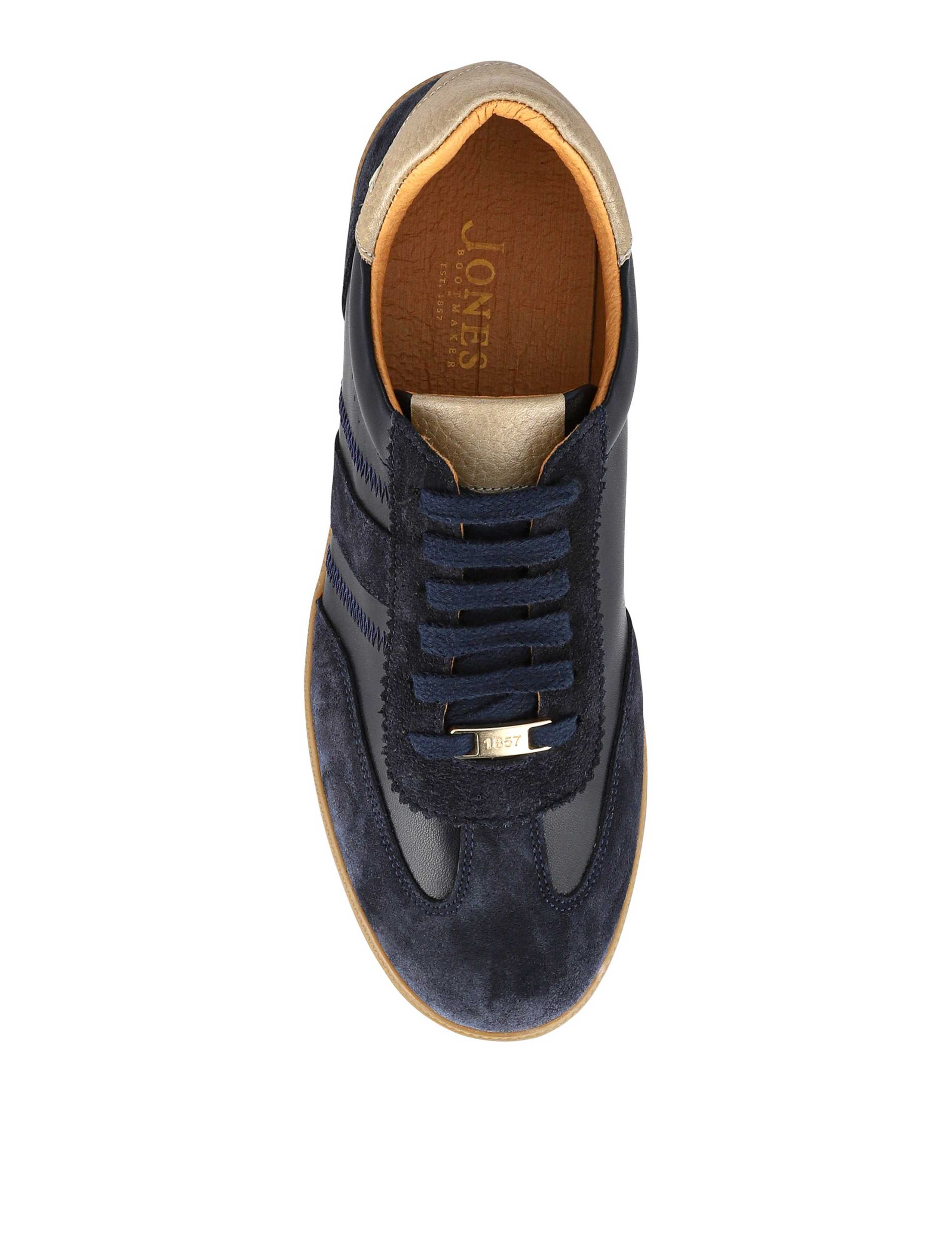 Leather Lace Up Suede Panel Trainers 3 of 6