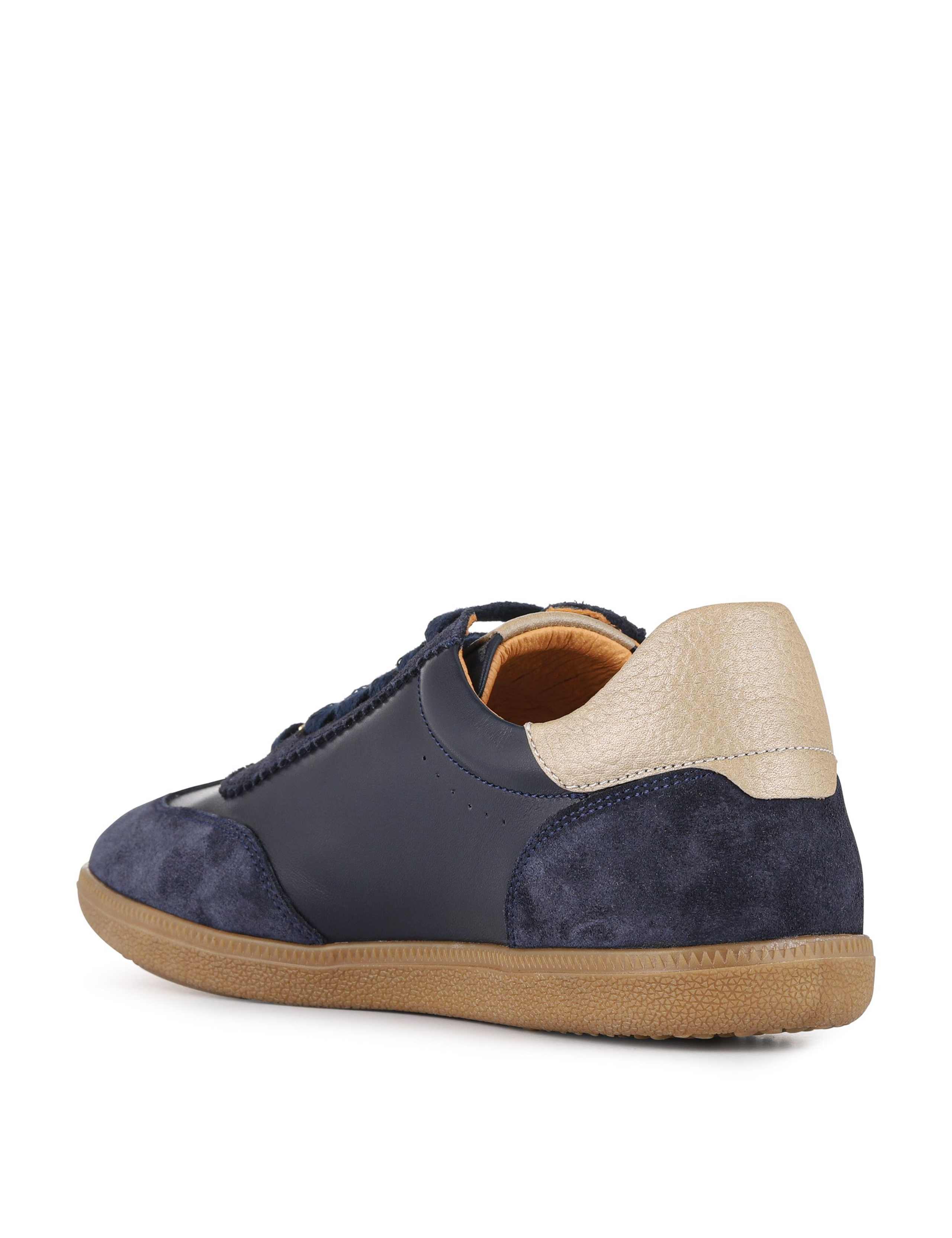 Leather Lace Up Suede Panel Trainers 5 of 6