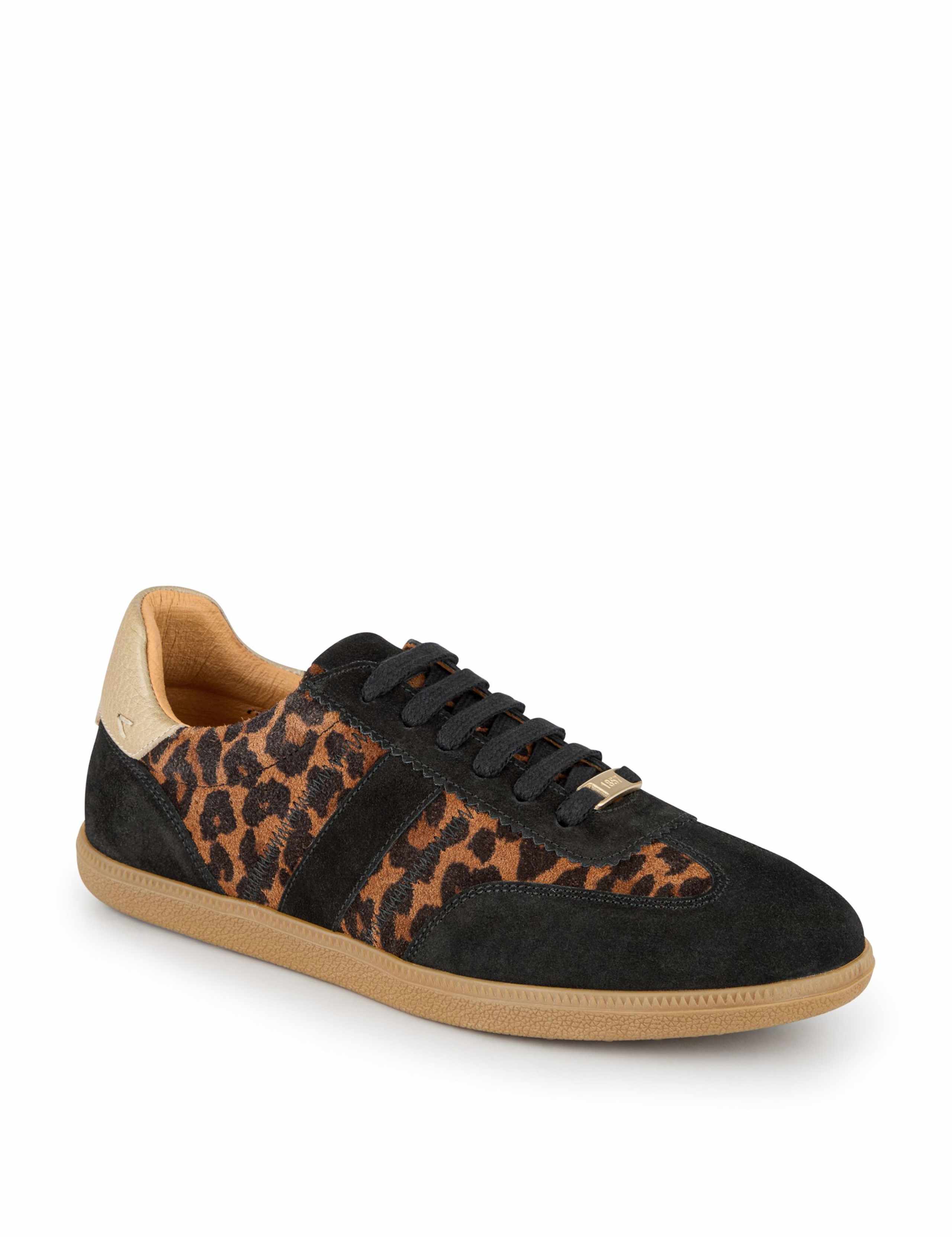 Leather Lace Up Suede Panel Trainers 4 of 8