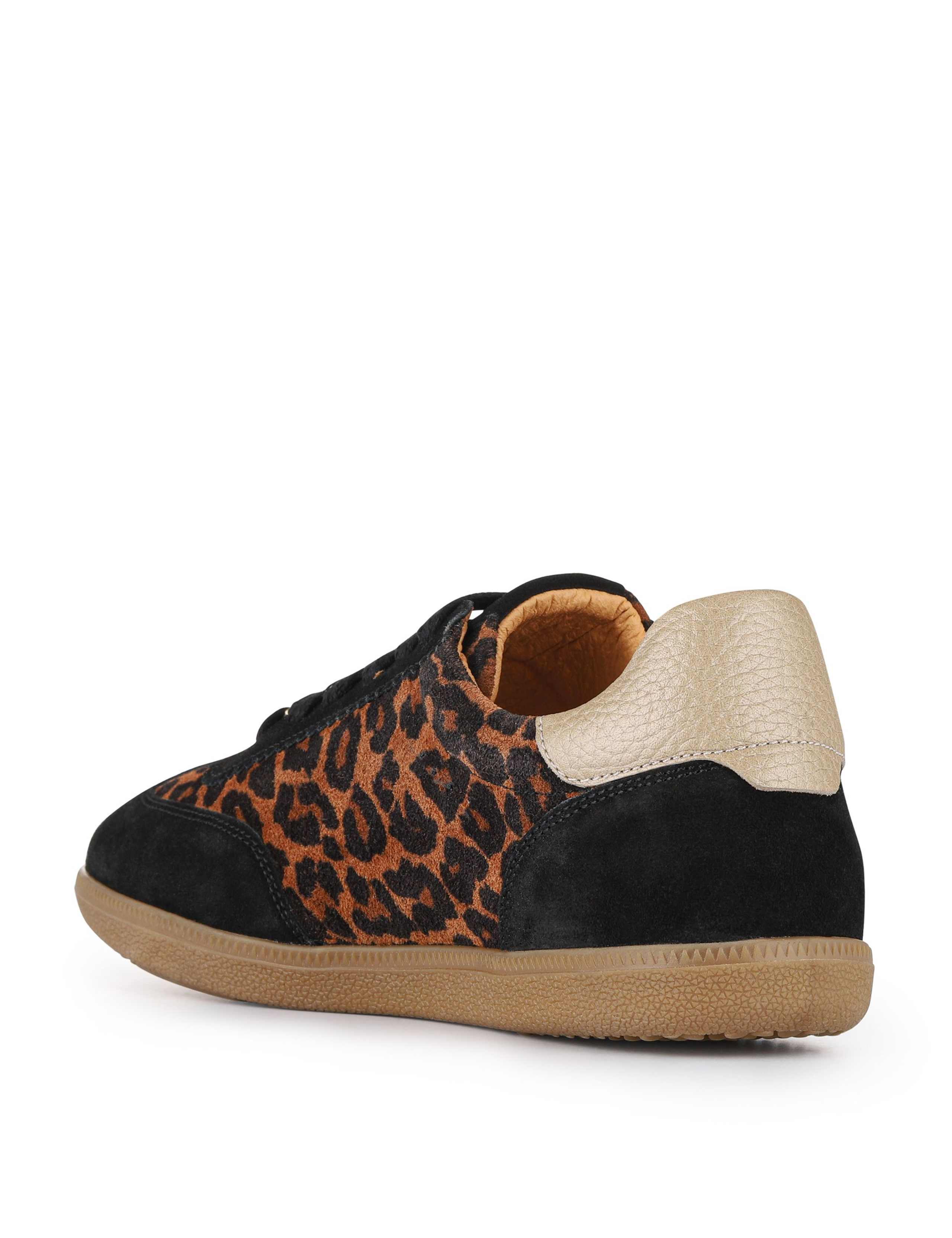 Leather Lace Up Suede Panel Trainers 7 of 8