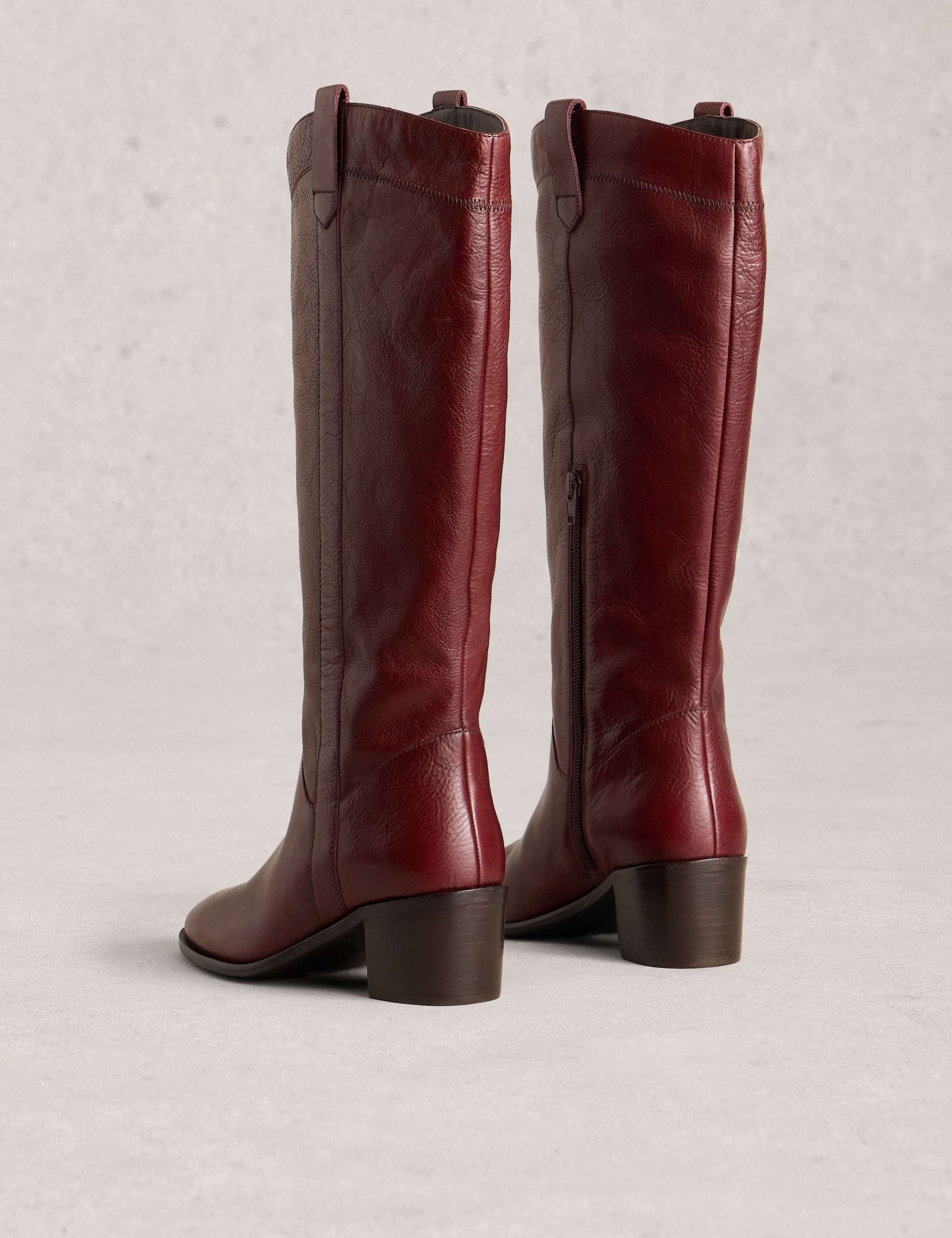 Leather Block Heel Knee High Boot 3 of 4