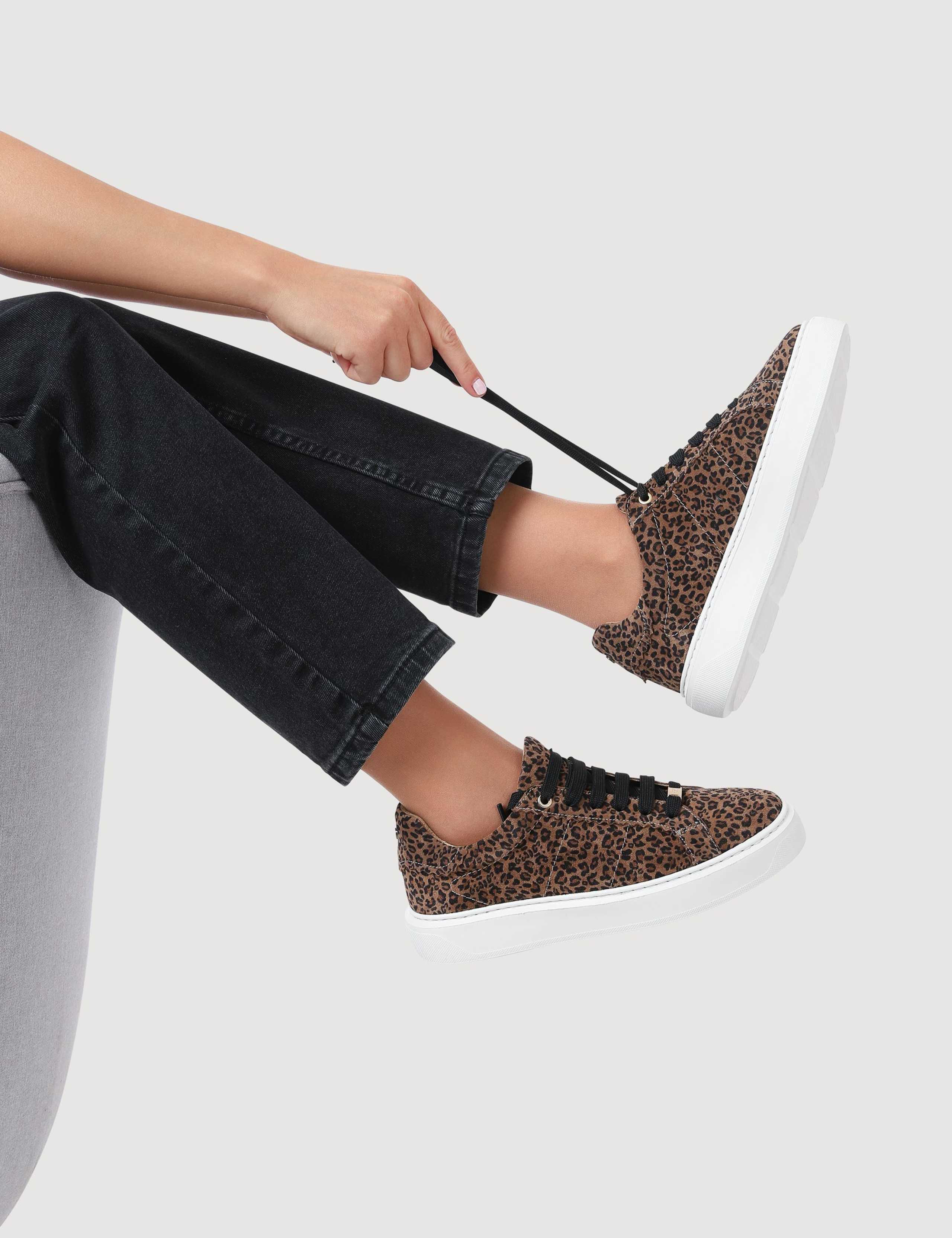 Leather Leopard Print Trainers 5 of 7