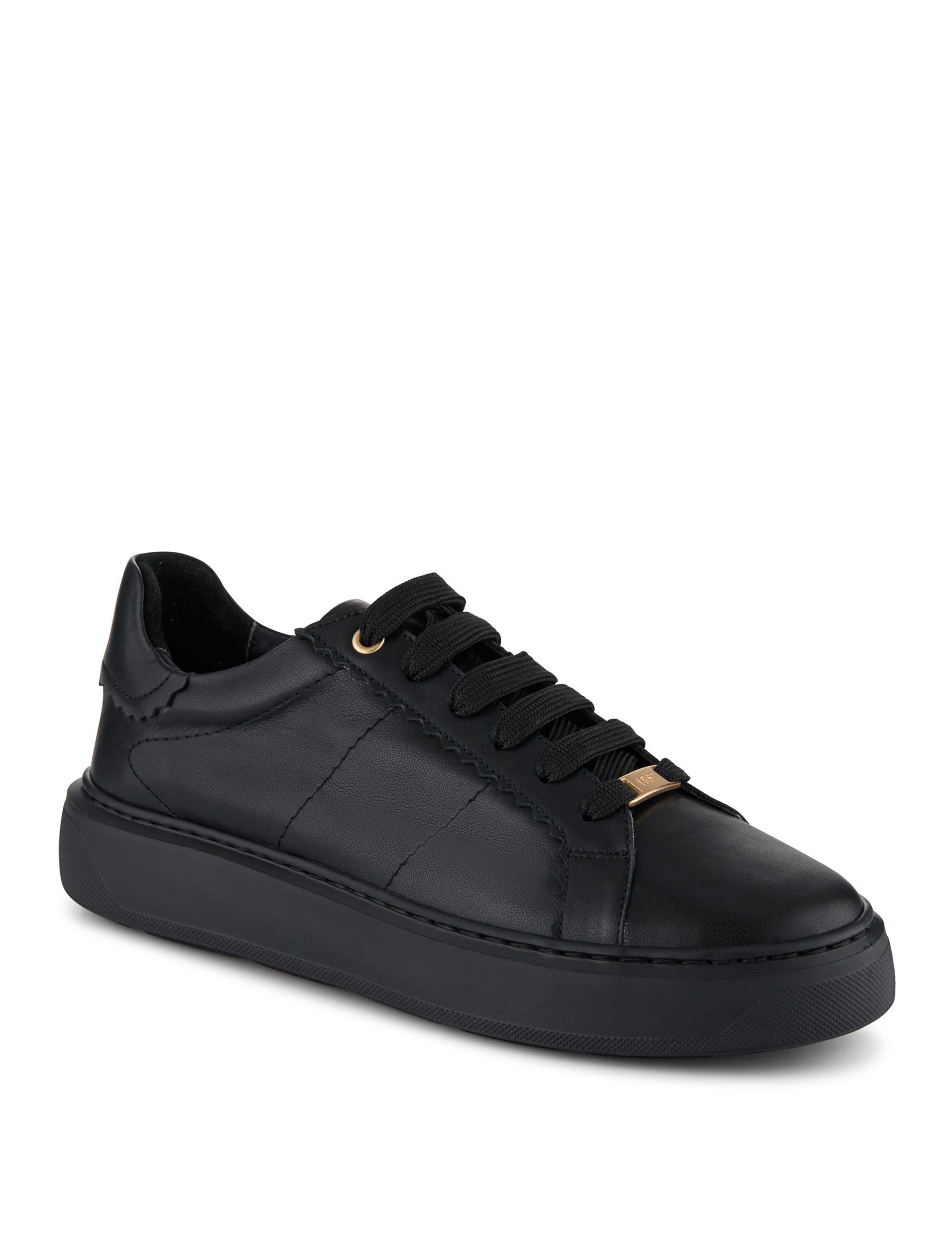 Leather Lace Up Platform Trainers 2 of 6