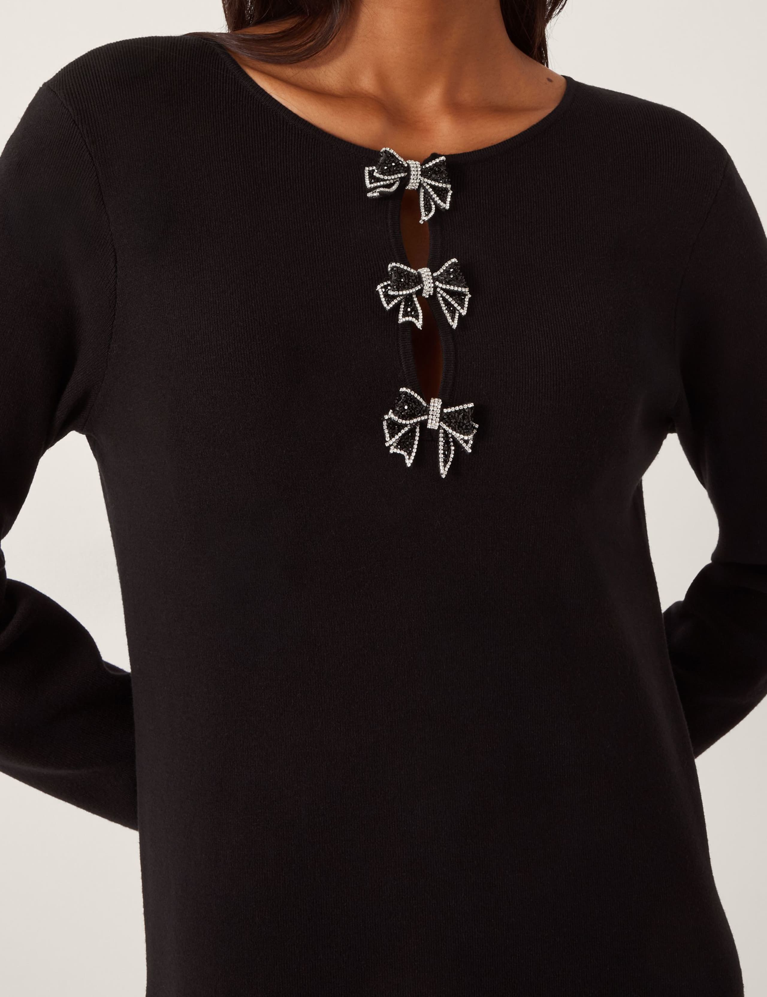 Sequin Bow Detail Midi Column Dress 5 of 5