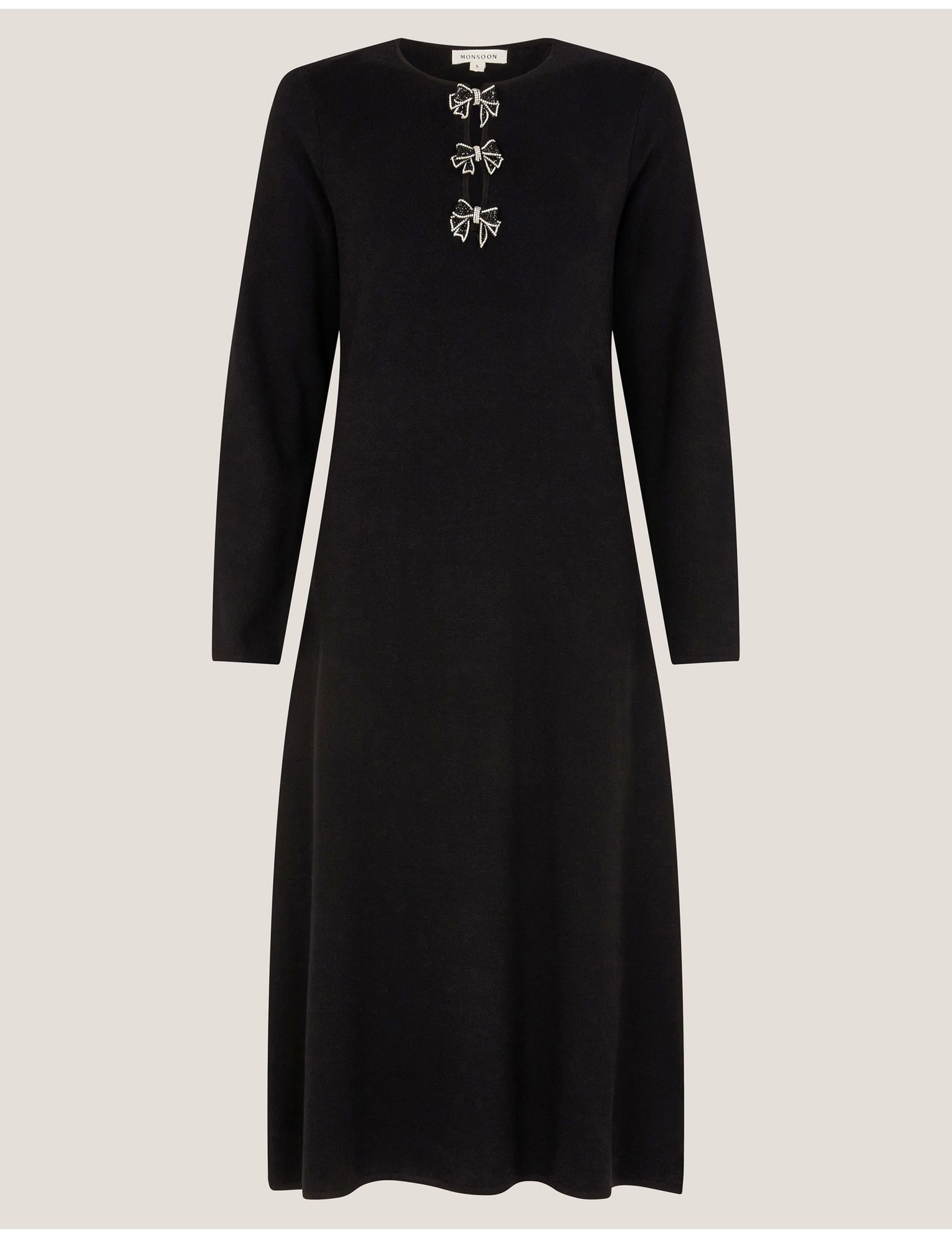 Sequin Bow Detail Midi Column Dress 2 of 5