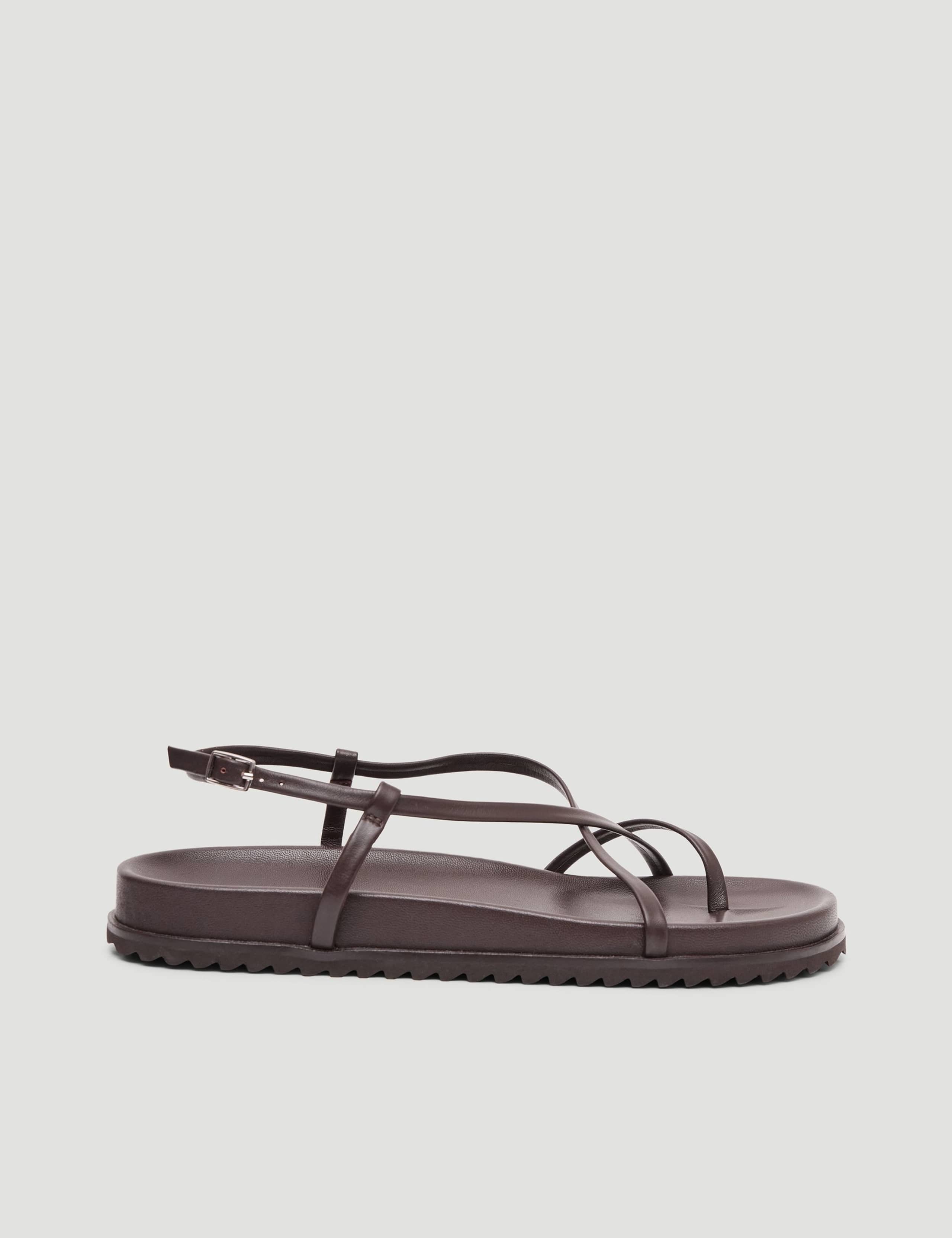 Leather Strappy Footbed Flat Sandals 1 of 6