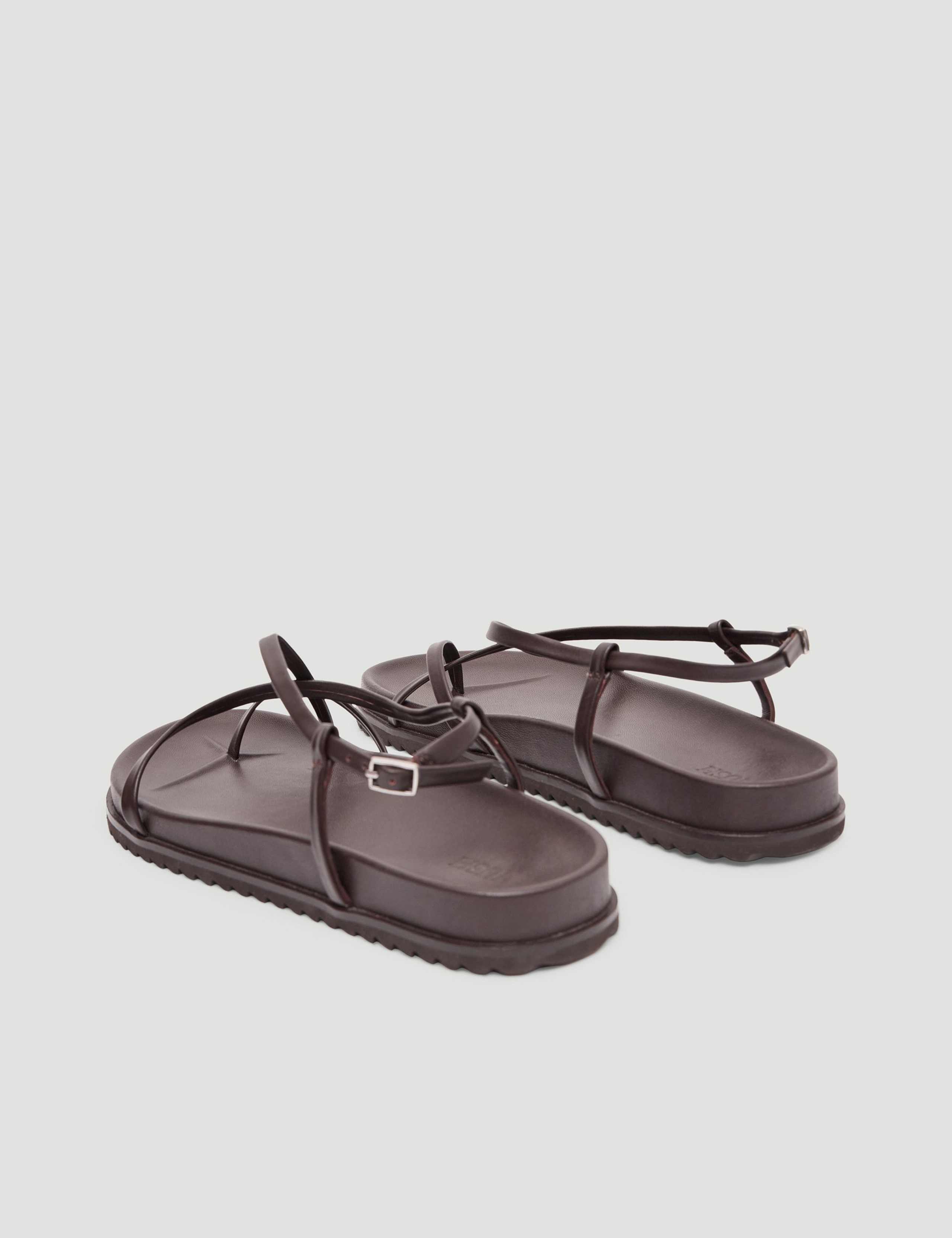 Leather Strappy Footbed Flat Sandals 3 of 6