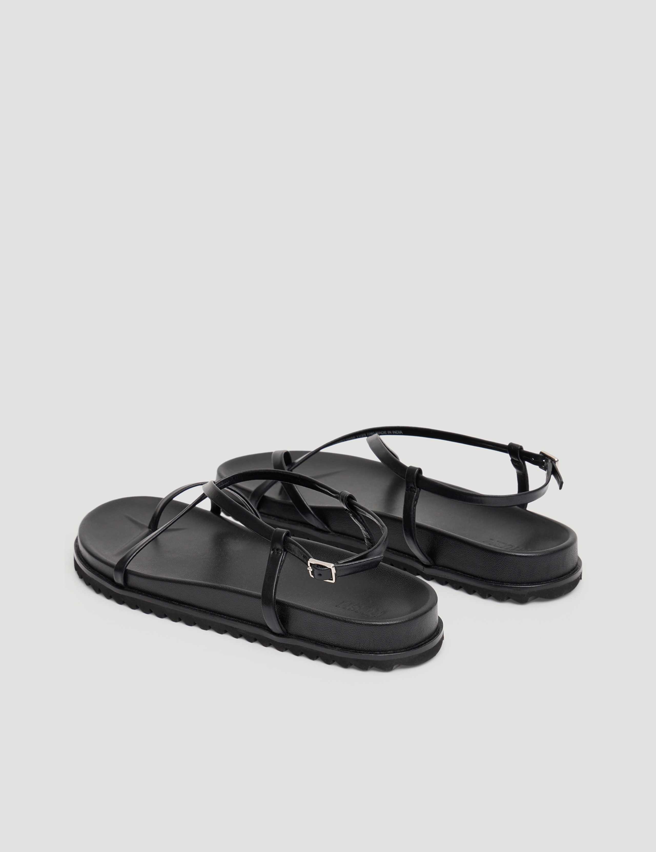 Leather Strappy Footbed Flat Sandals 1 of 7