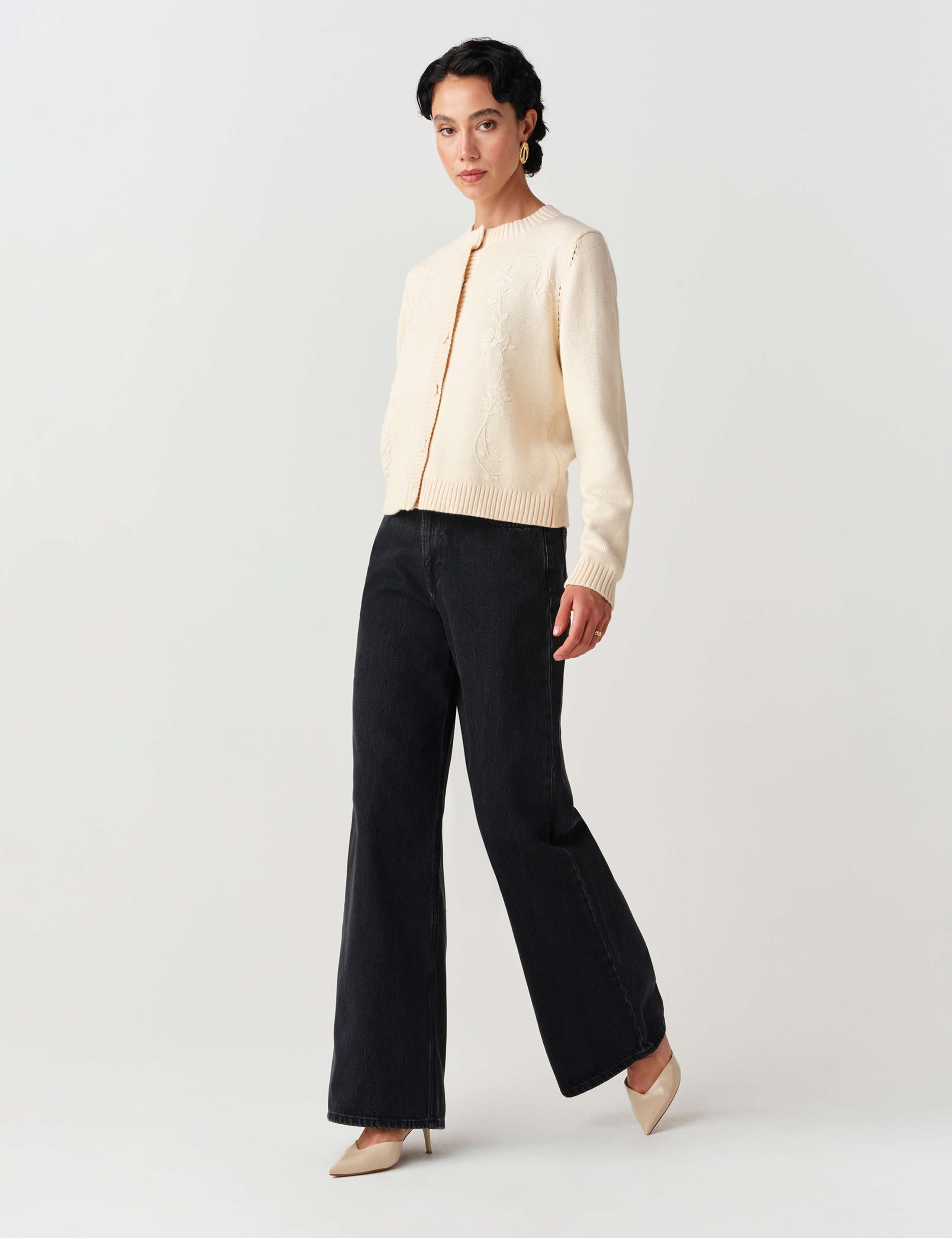 Pure Cotton Embroidered Button Front Cardigan 4 of 11