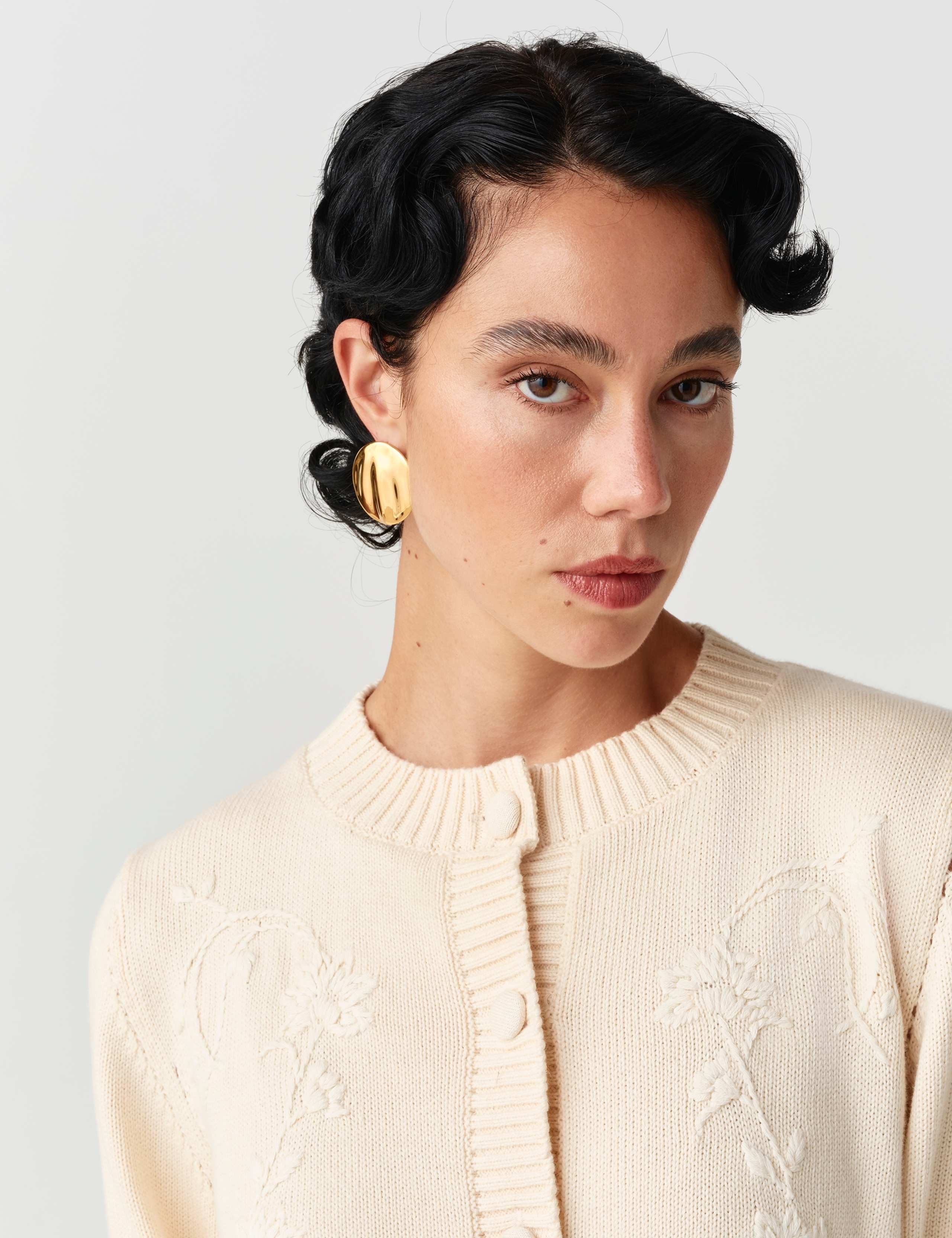 Pure Cotton Embroidered Button Front Cardigan 5 of 11