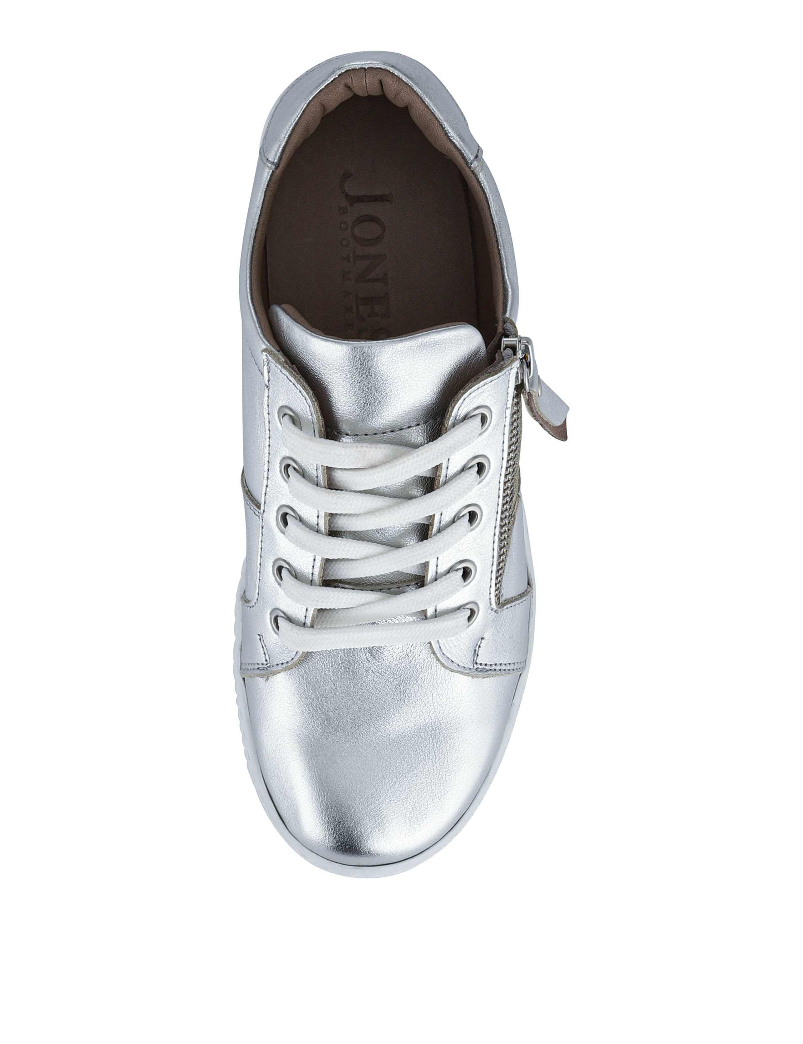 Wide Fit Leather Metallic Side Zip Trainers 4 of 7