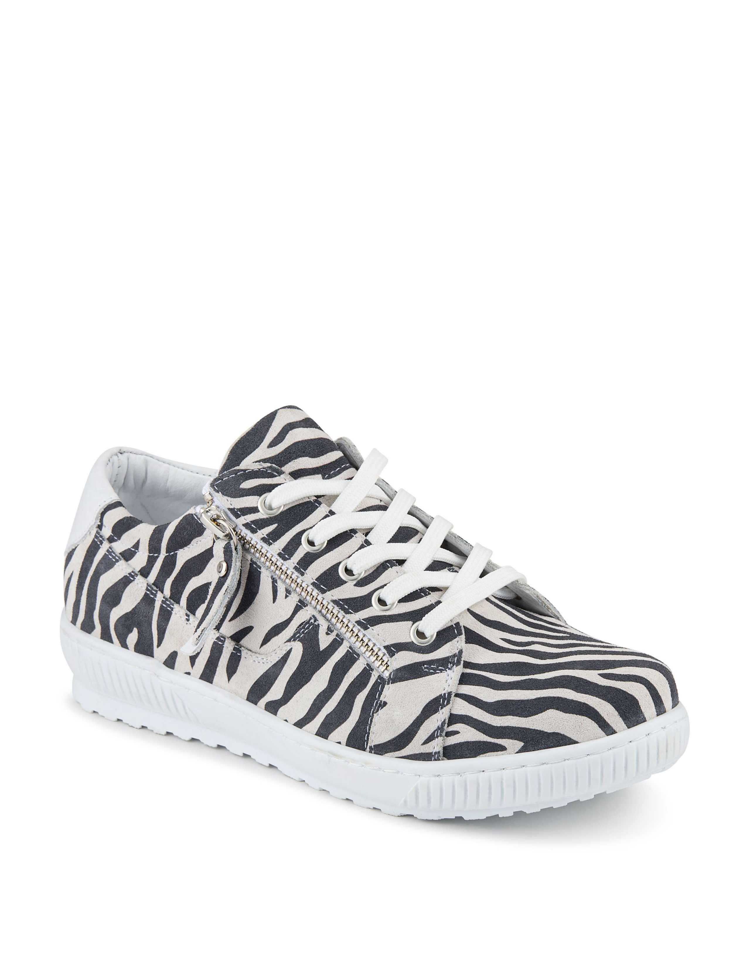 Wide Fit Leather Metallic Side Zip Trainers 4 of 6