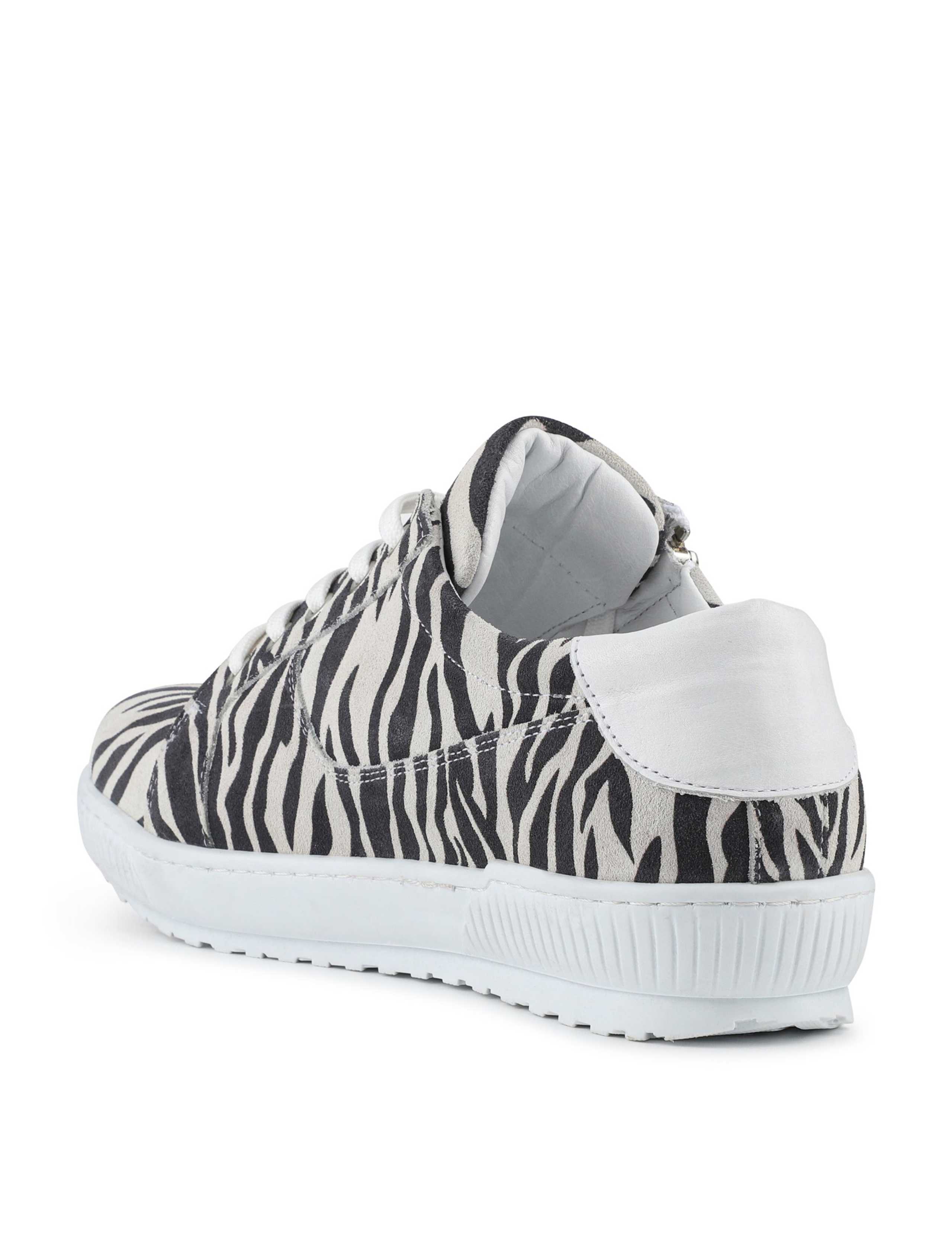 Wide Fit Leather Metallic Side Zip Trainers 5 of 6
