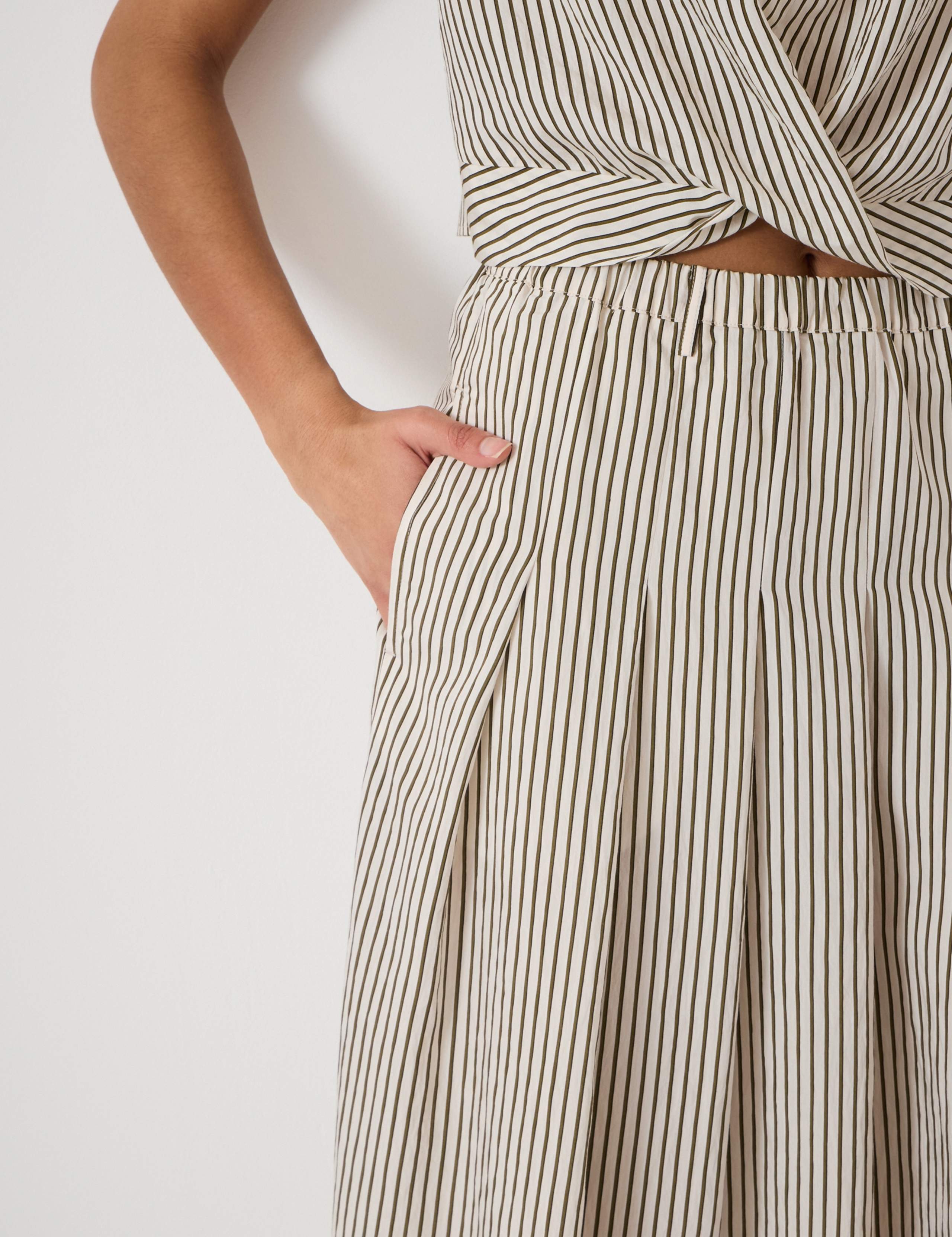 Striped Midi A-Line Skirt 3 of 5
