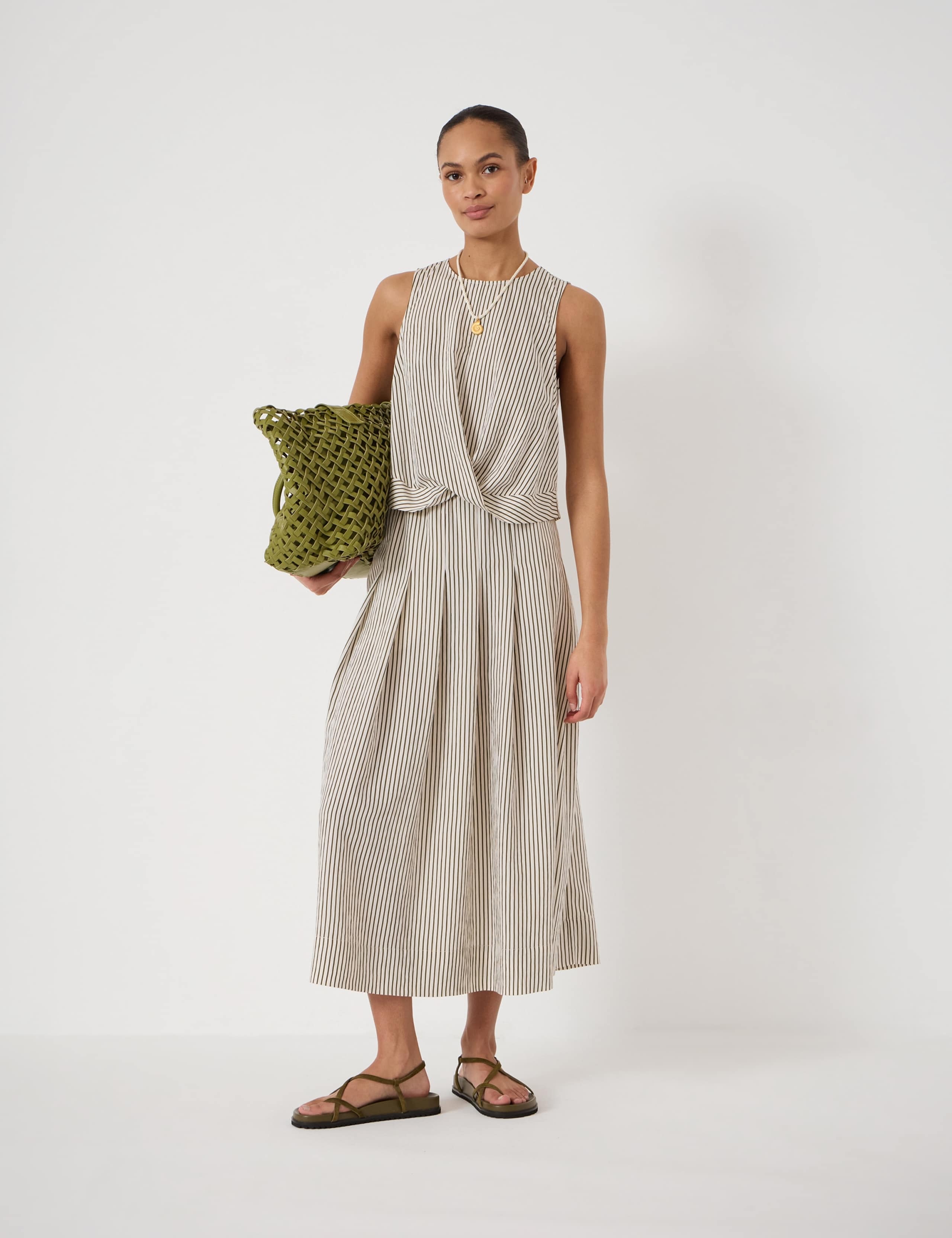 Striped Midi A-Line Skirt 5 of 5