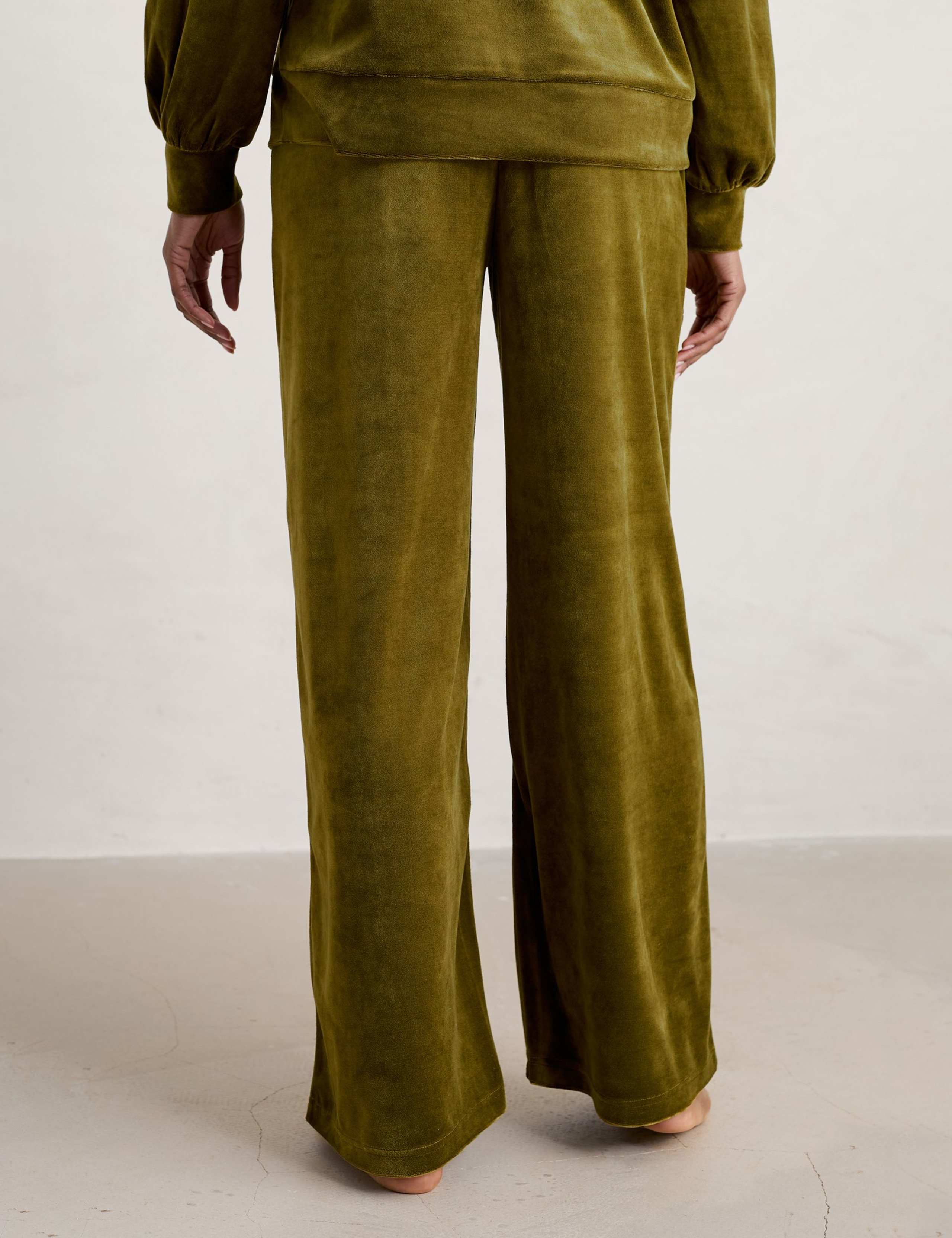 Velour Drawstring Wide Leg Trousers 4 of 5