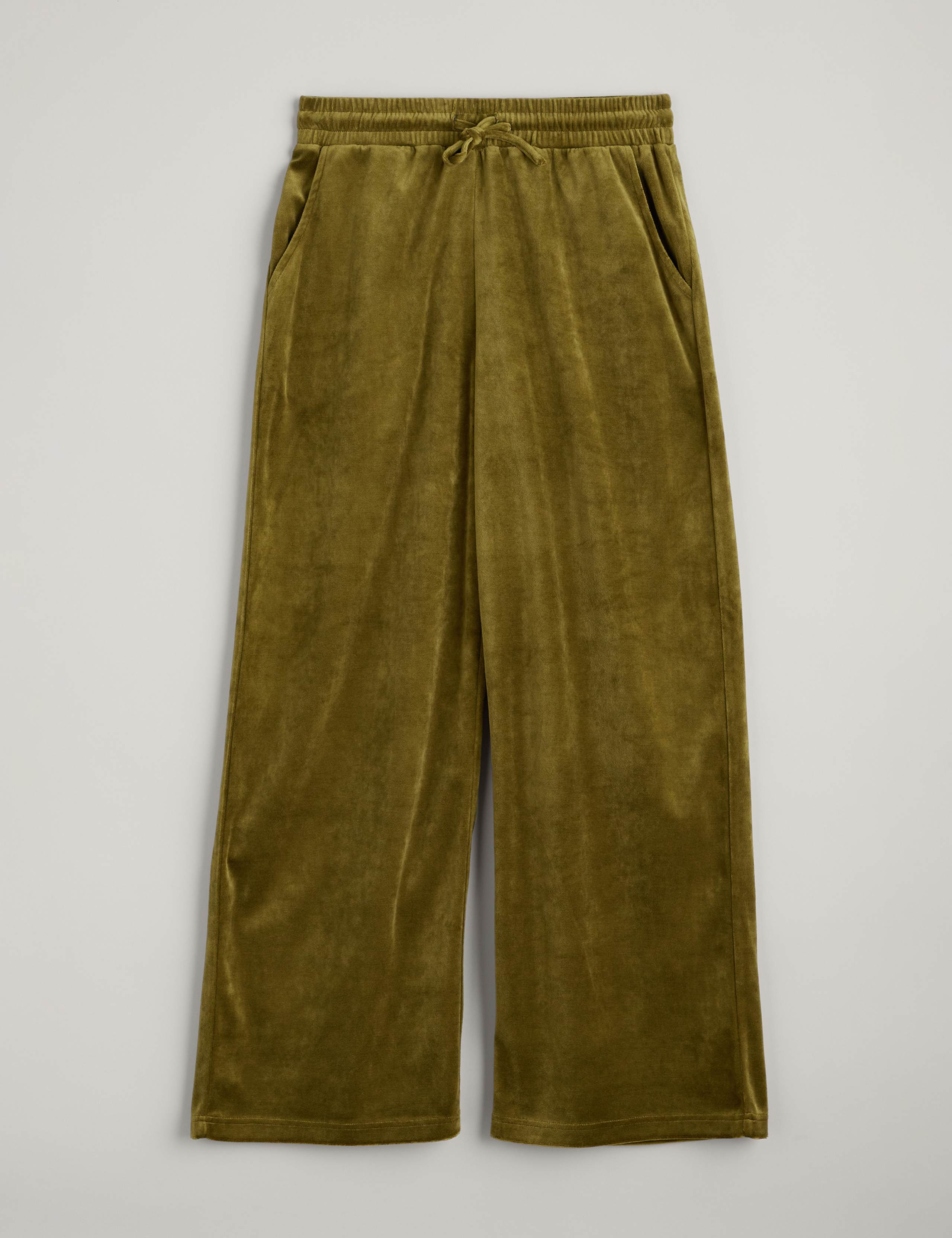 Velour Drawstring Wide Leg Trousers 2 of 5