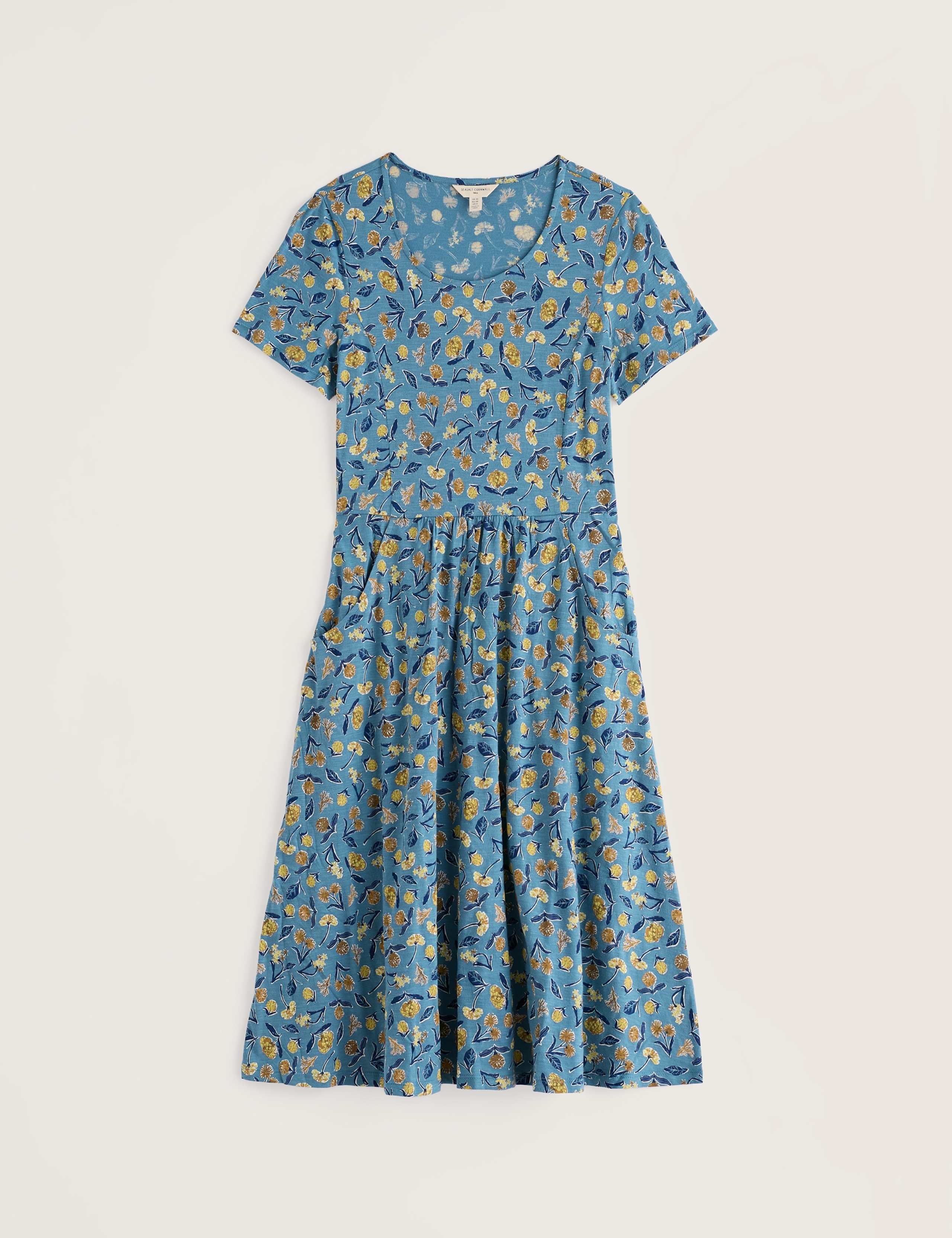 Pure Cotton Floral Midi Skater Dress 2 of 5