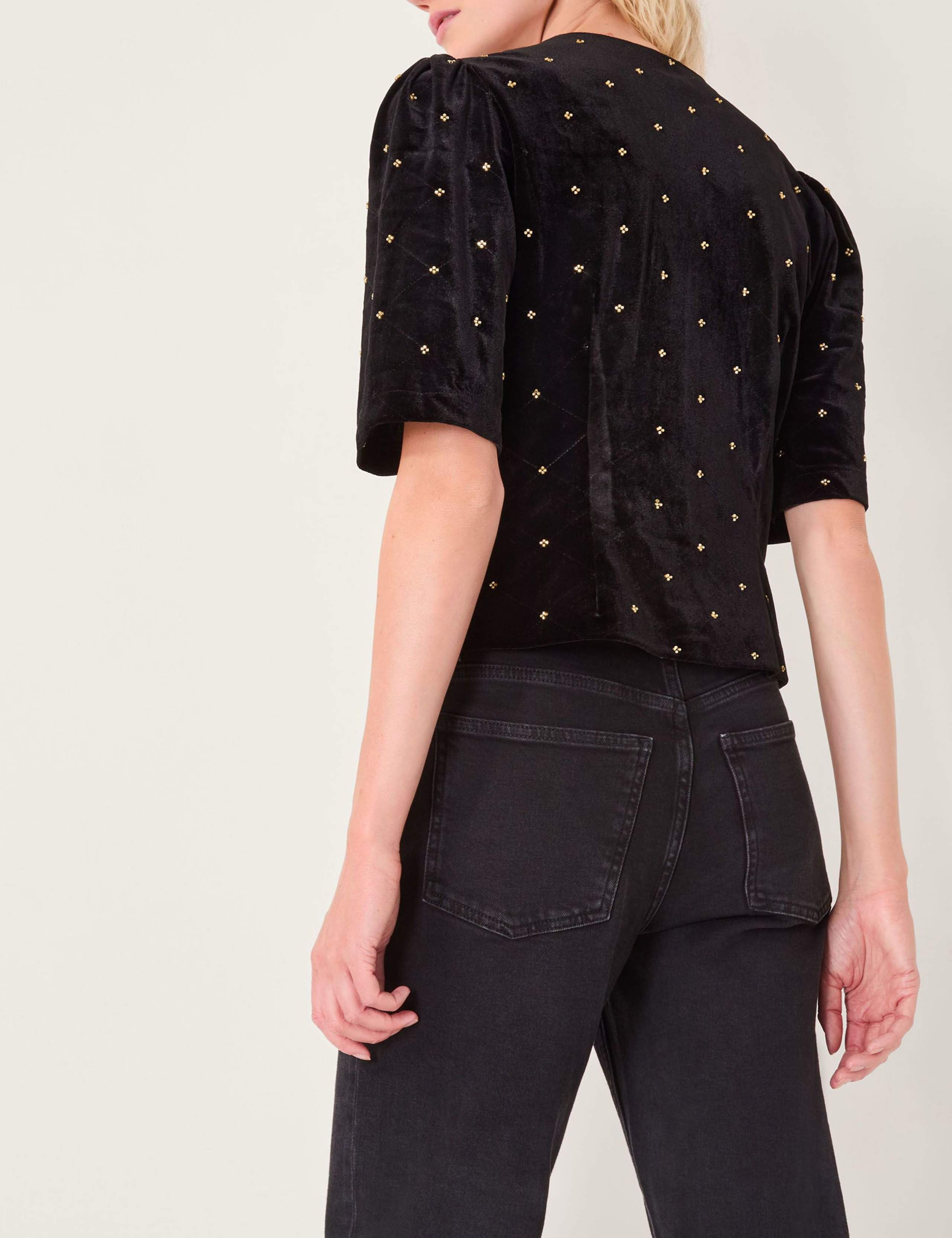 Velvet Embellished Blouse 3 of 5