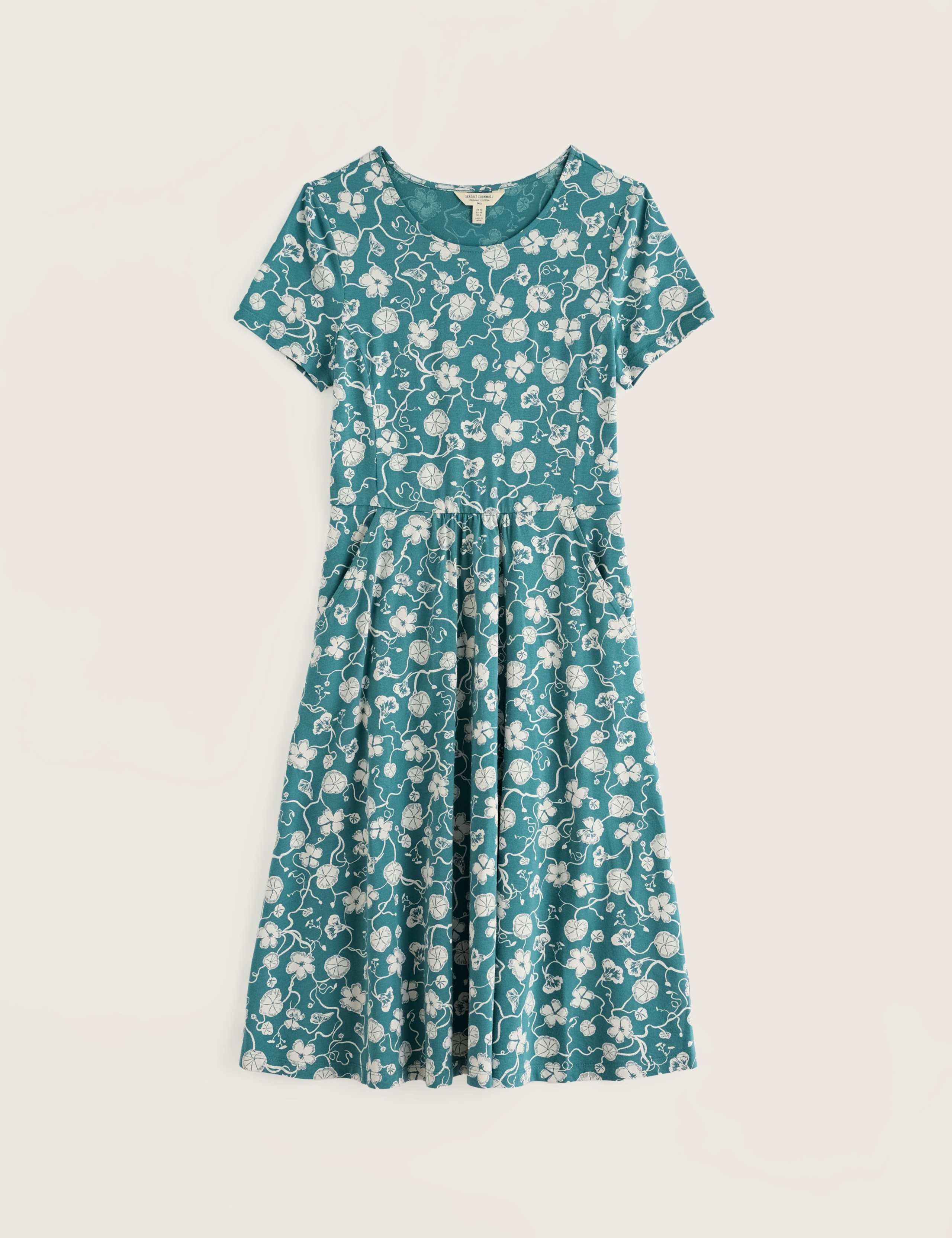 Jersey Floral Midi Skater Dress 2 of 5