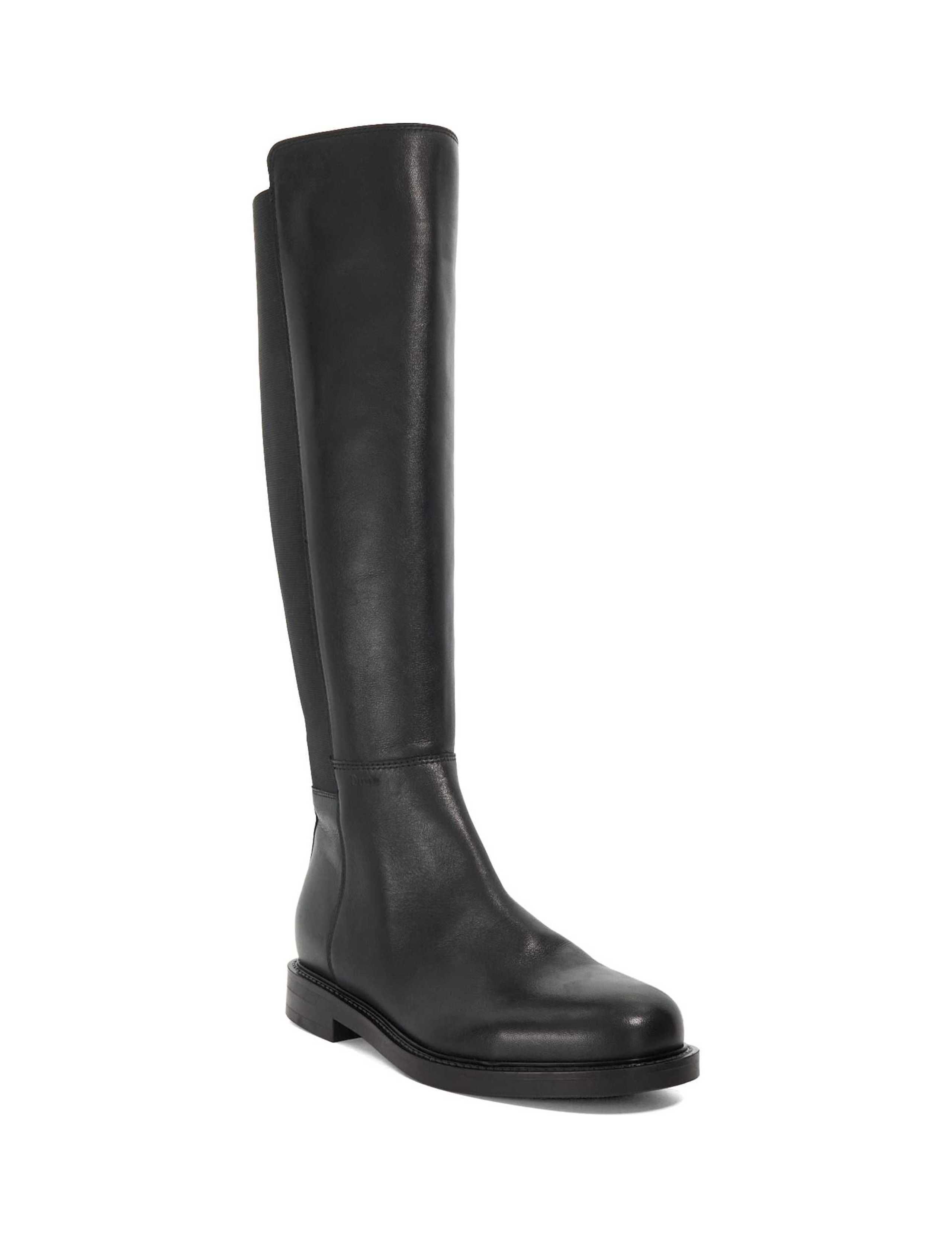 Leather Block Heel Knee High Boots 3 of 5