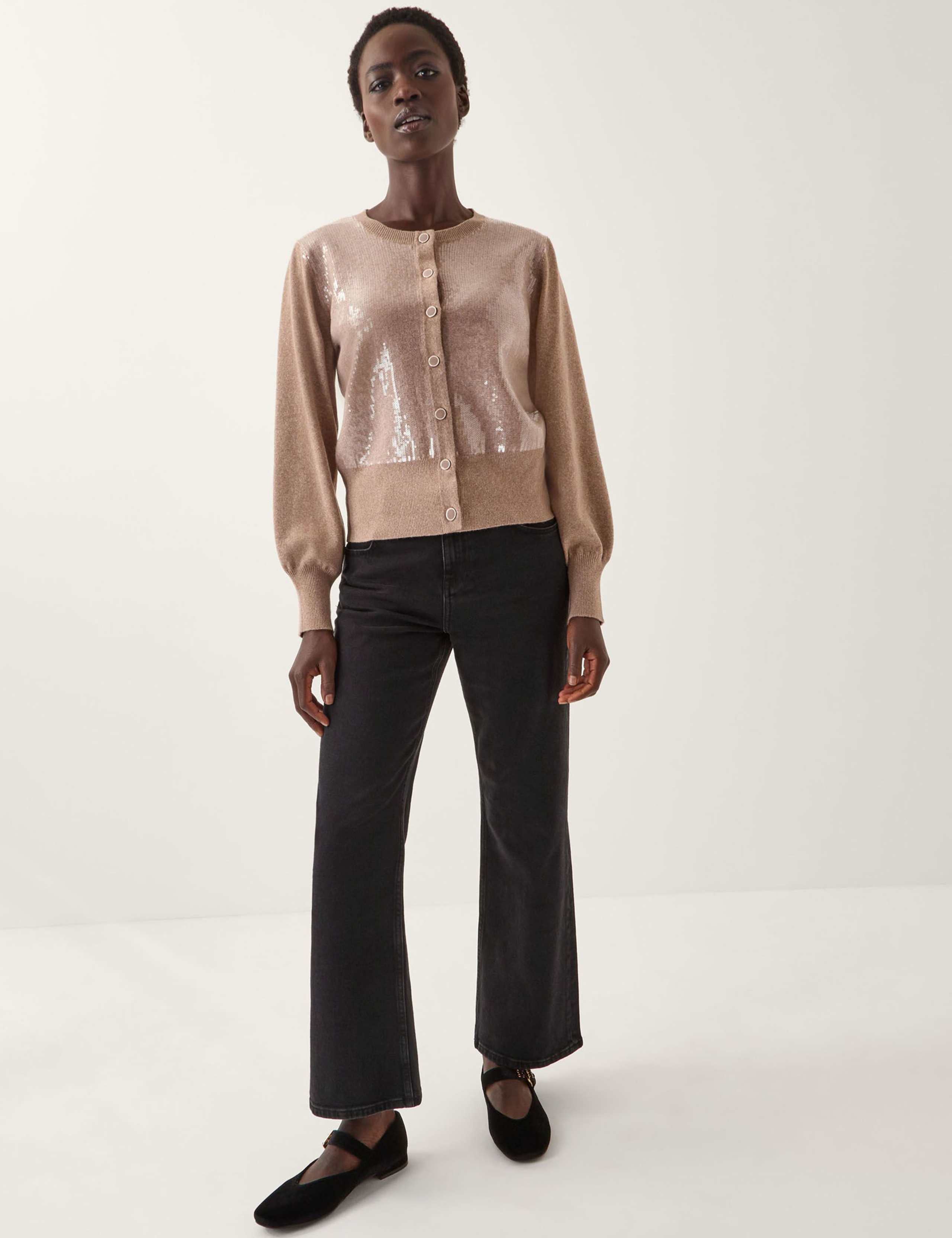 Sequin Crew Neck Cardigan 4 of 5