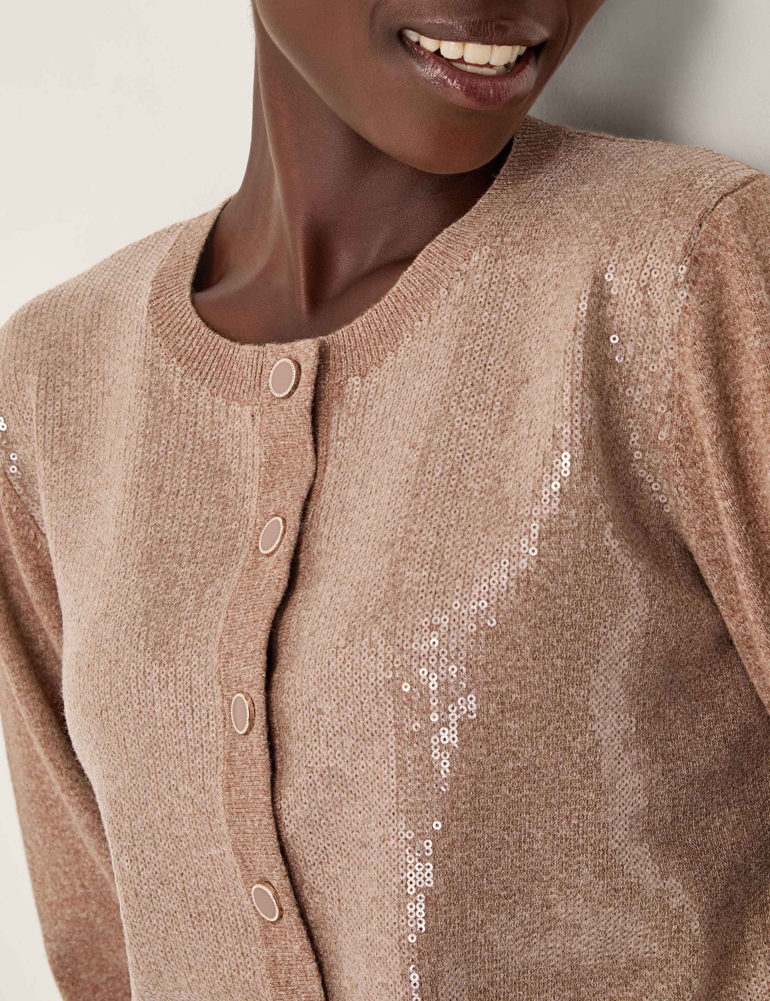 Sequin Crew Neck Cardigan 5 of 5