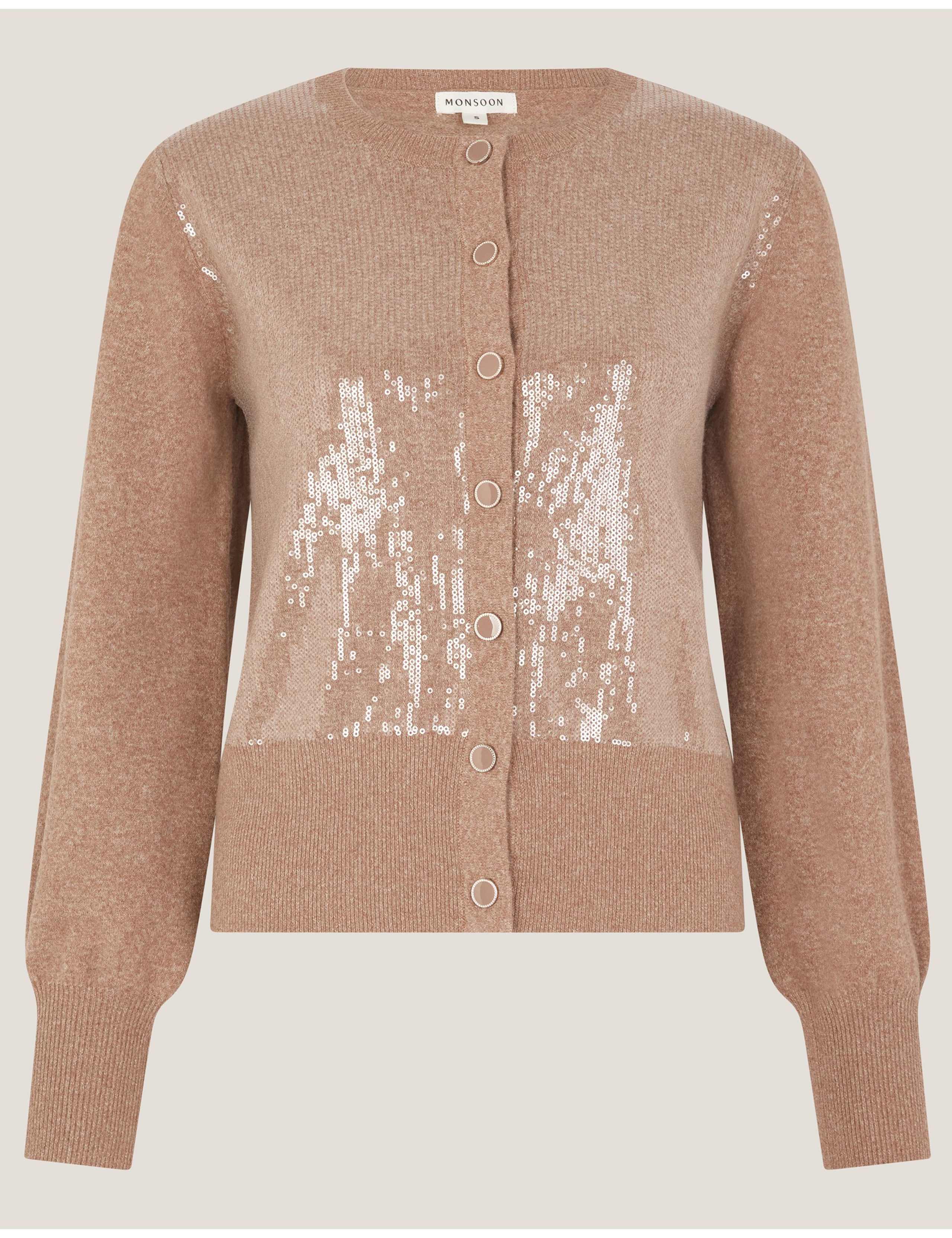 Sequin Crew Neck Cardigan 2 of 5