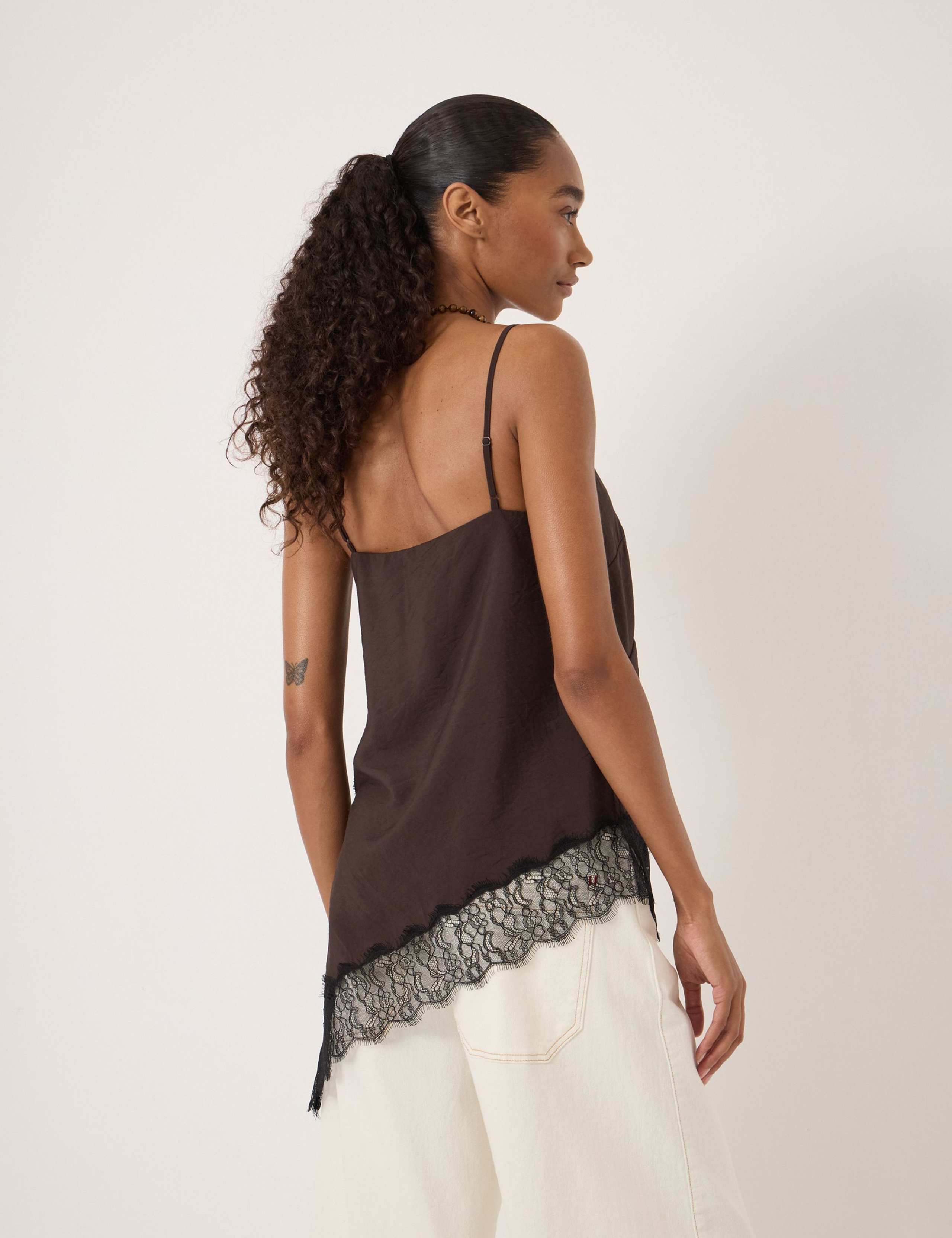 Asymmetric Lace Trim Cami Top 4 of 5