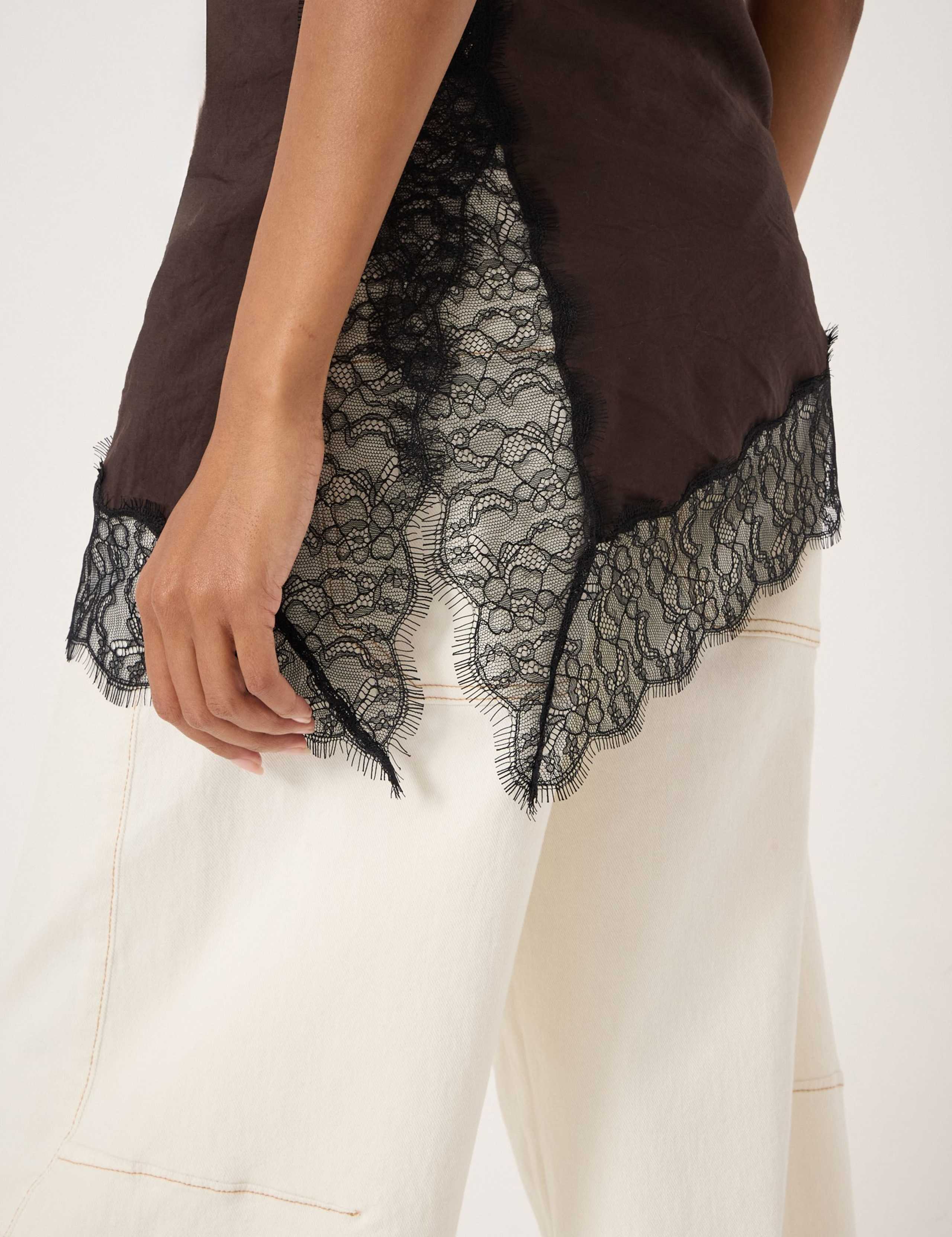 Asymmetric Lace Trim Cami Top 5 of 5