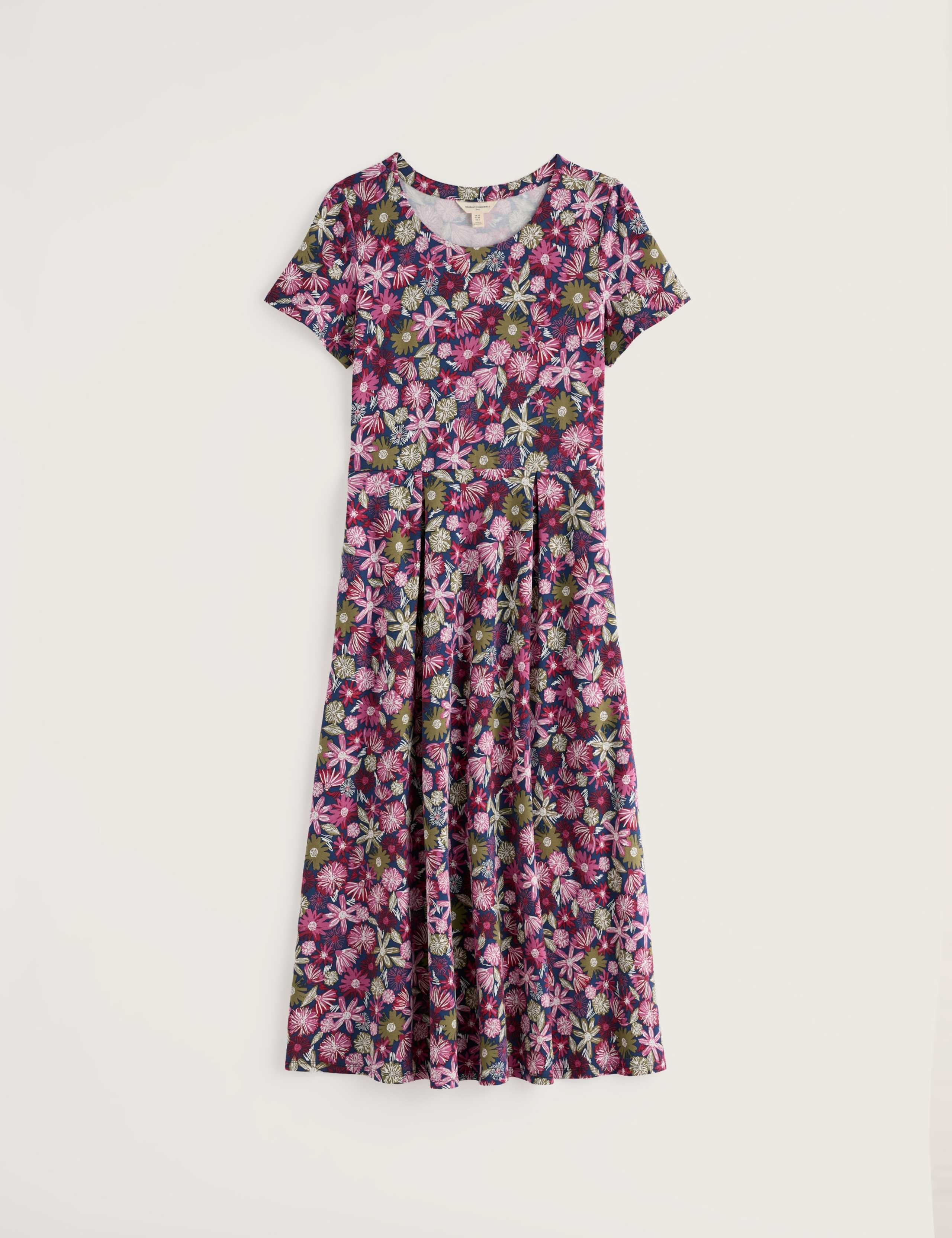 Cotton Rich Floral Midi Waisted Dress 2 of 6
