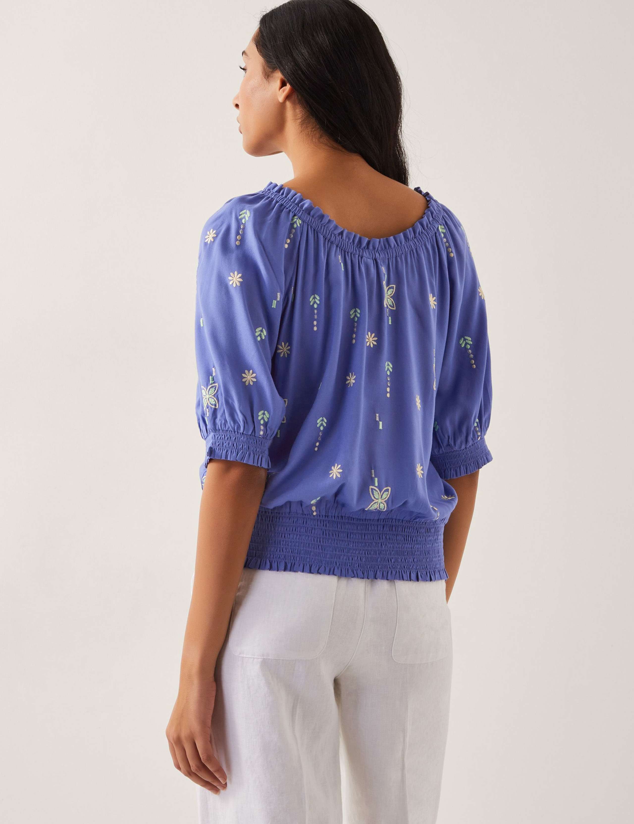 Embroidered Puff Sleeve Top 4 of 4