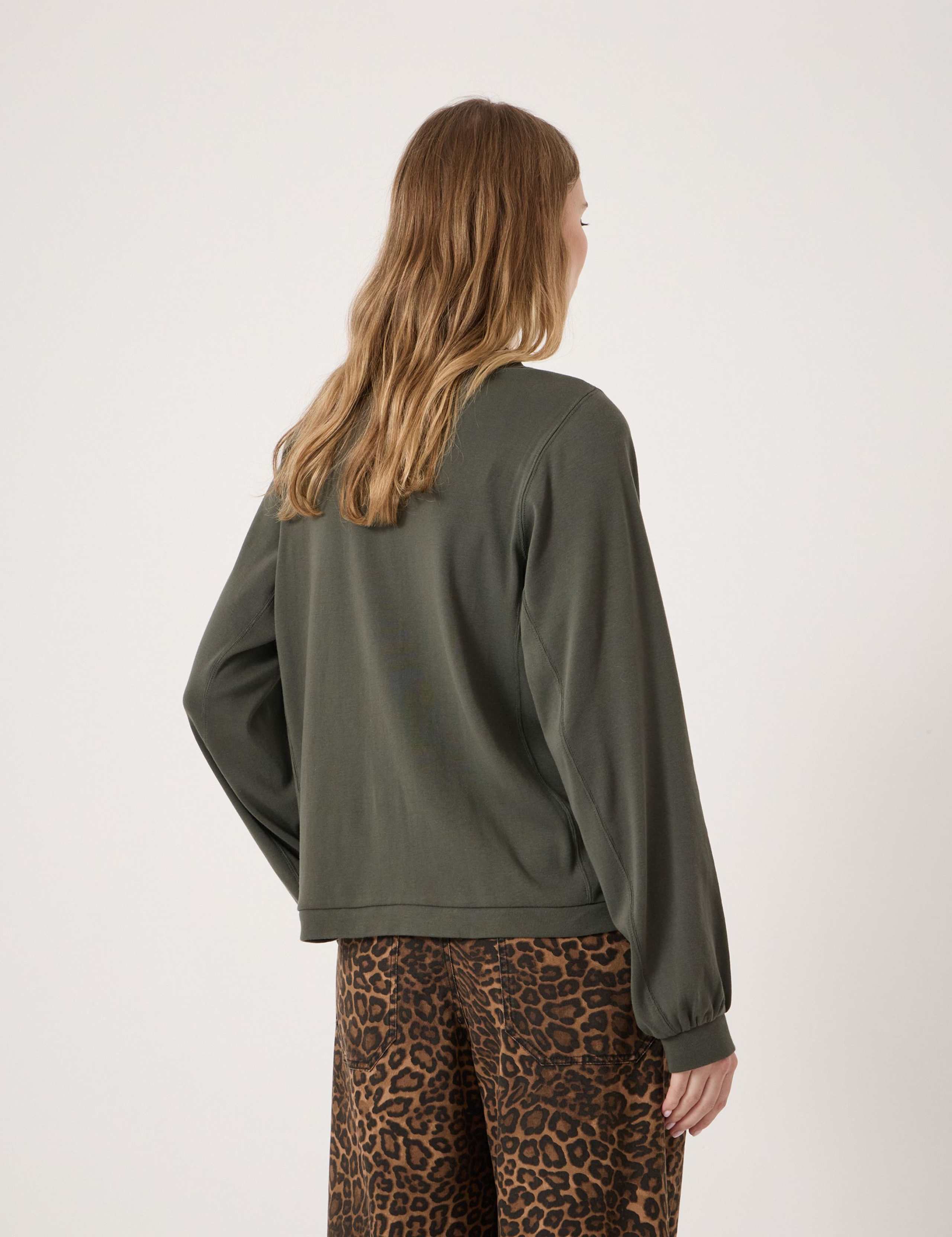 Pure Cotton Crew Neck Puff Sleeve Top 4 of 5