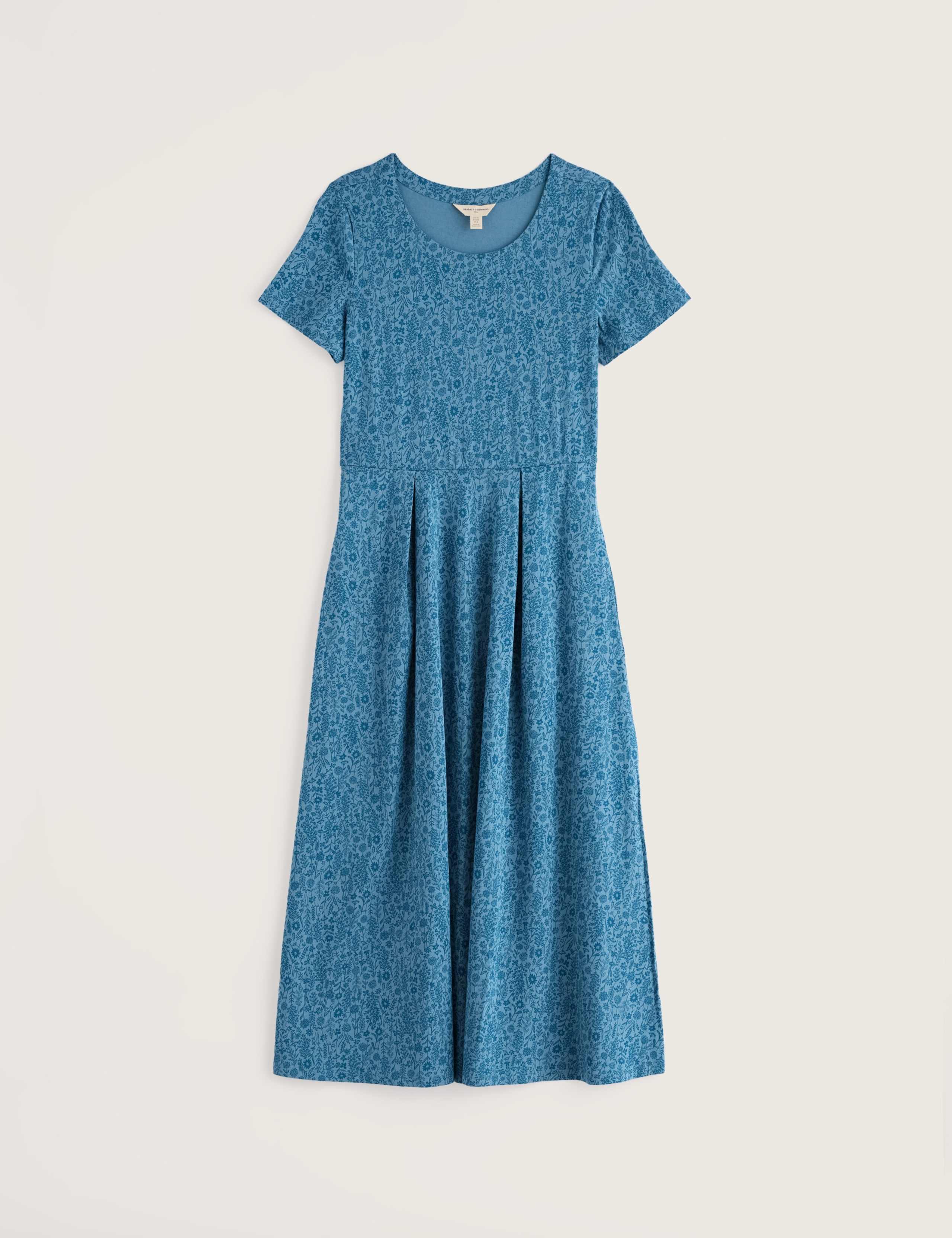 Cotton Rich Floral Midi Waisted Dress 2 of 5