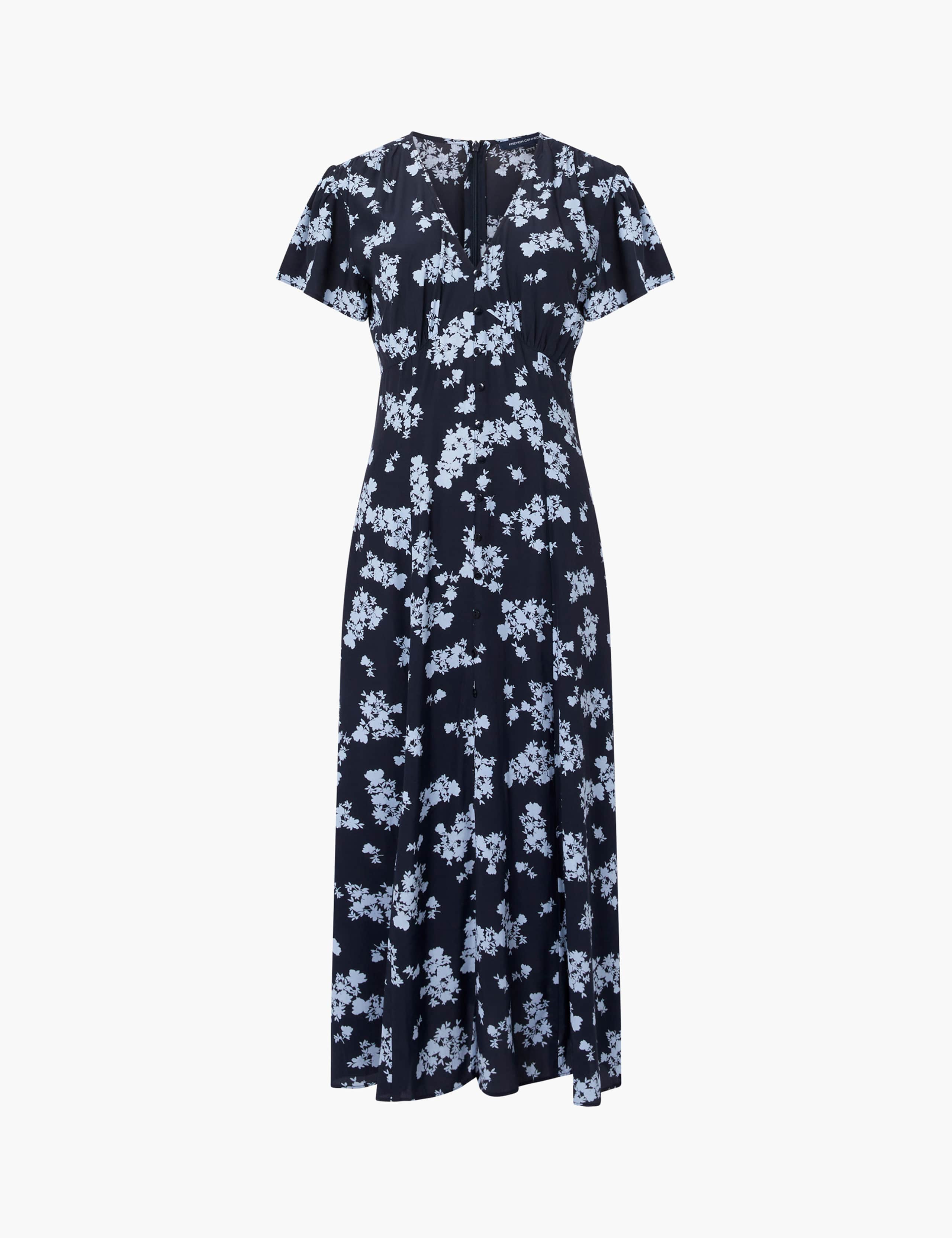 Floral Print V-Neck Midi Tea Dress 2 of 3