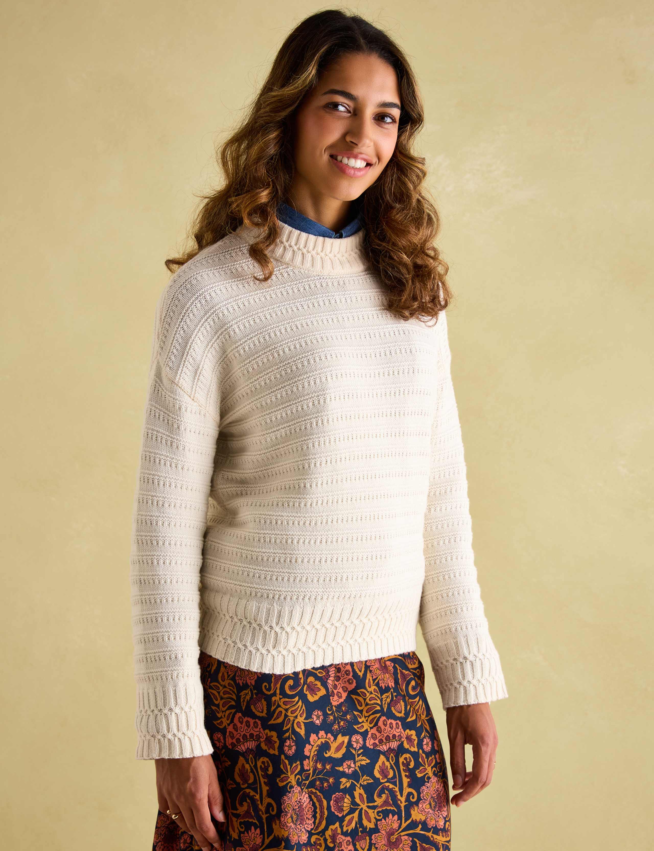 Textured Jumper with Merino Wool 1 of 7
