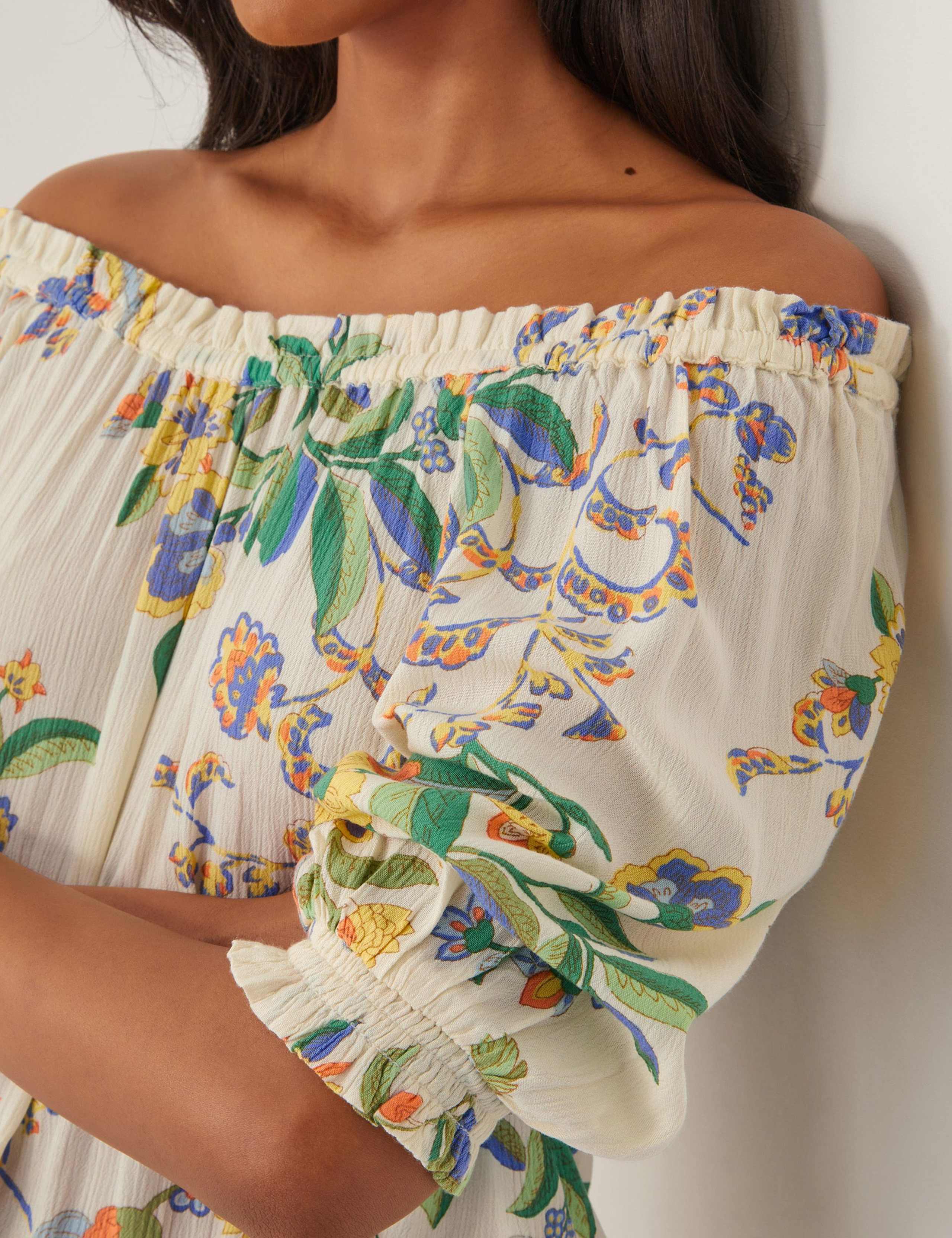 Floral Off The Shoulder Puff Sleeve Top 4 of 4